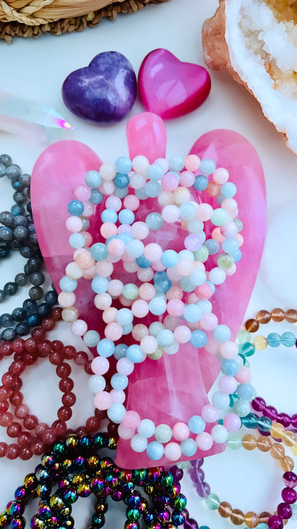 Morganite & Aquamarine Bead Bracelets