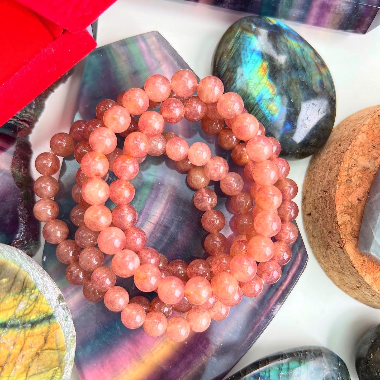 Strawberry Quartz Bead Bracelets