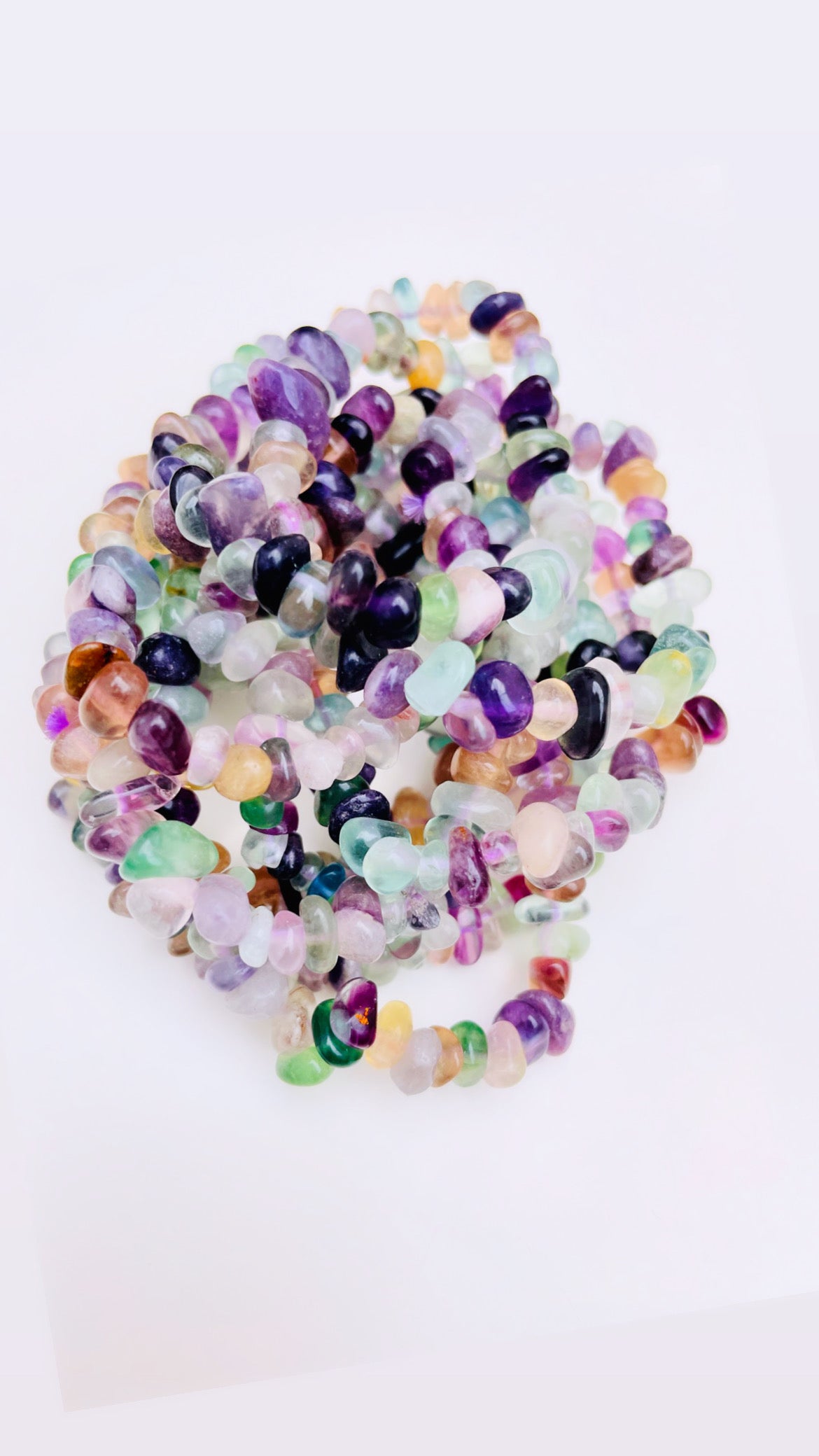 Rainbow Fluorite Jellybean Bracelets ๐