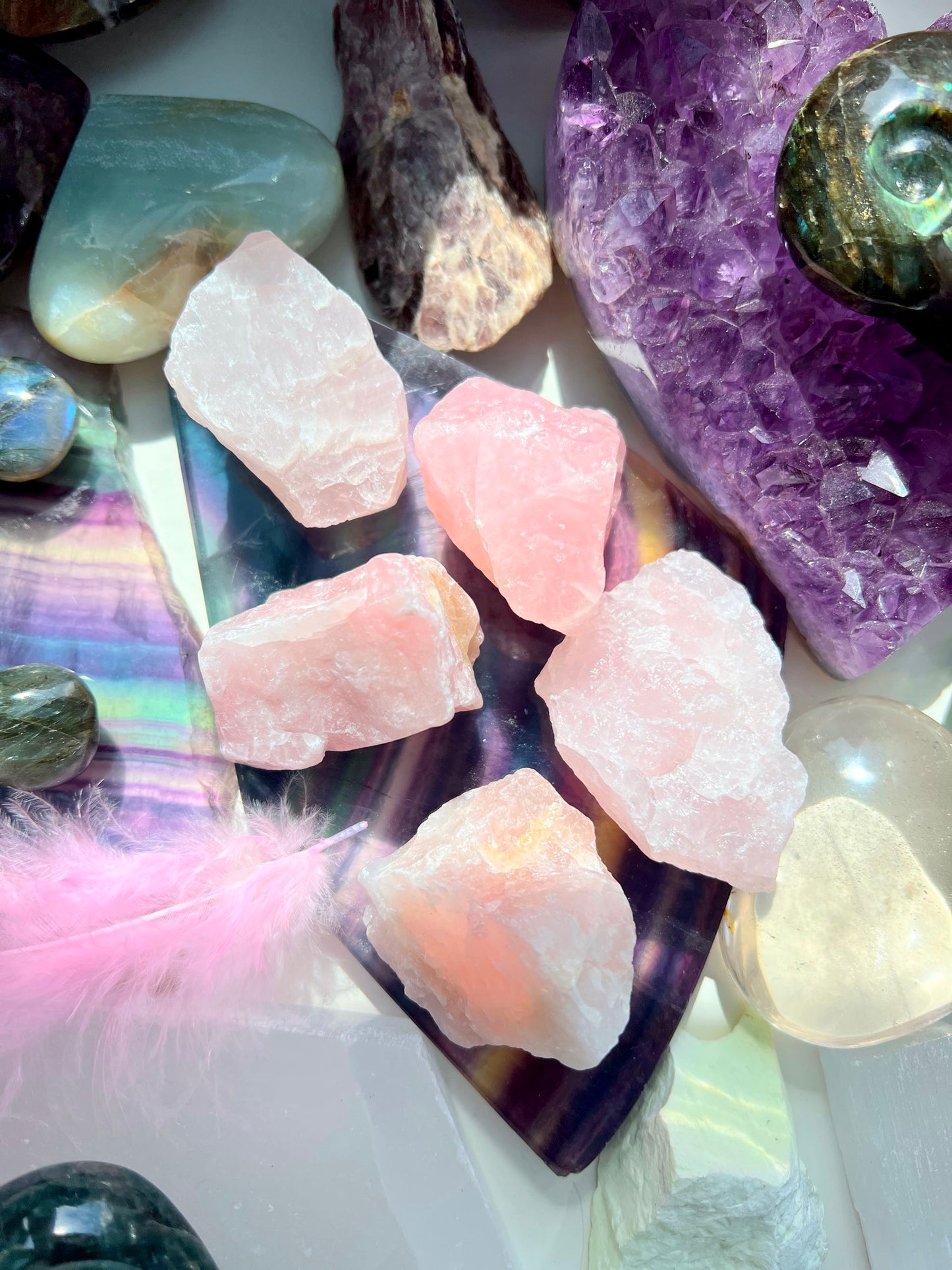 Rose Quartz Raw Natural ๐๐น