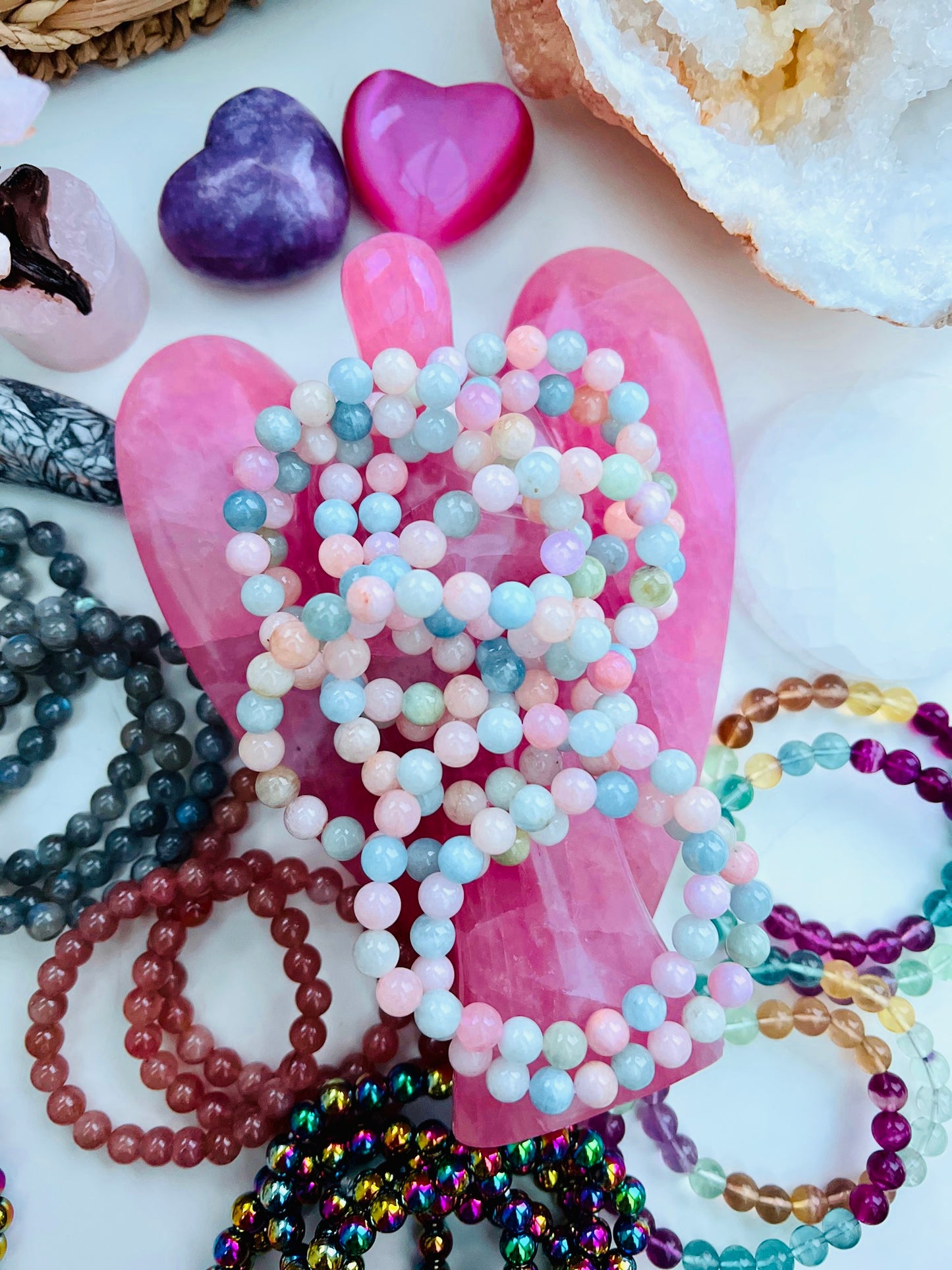 Morganite & Aquamarine Bead Bracelets