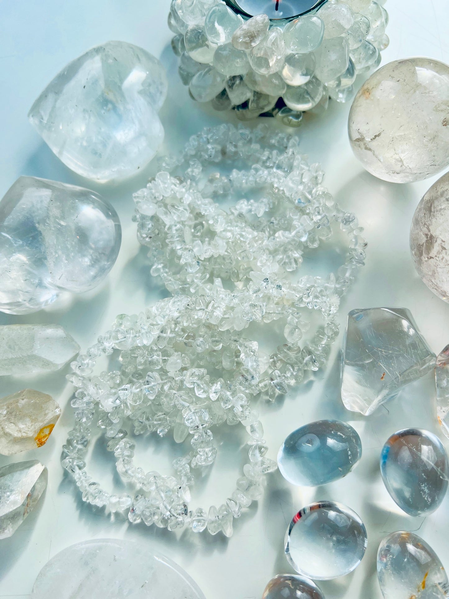 Clear Quartz Puff Heart