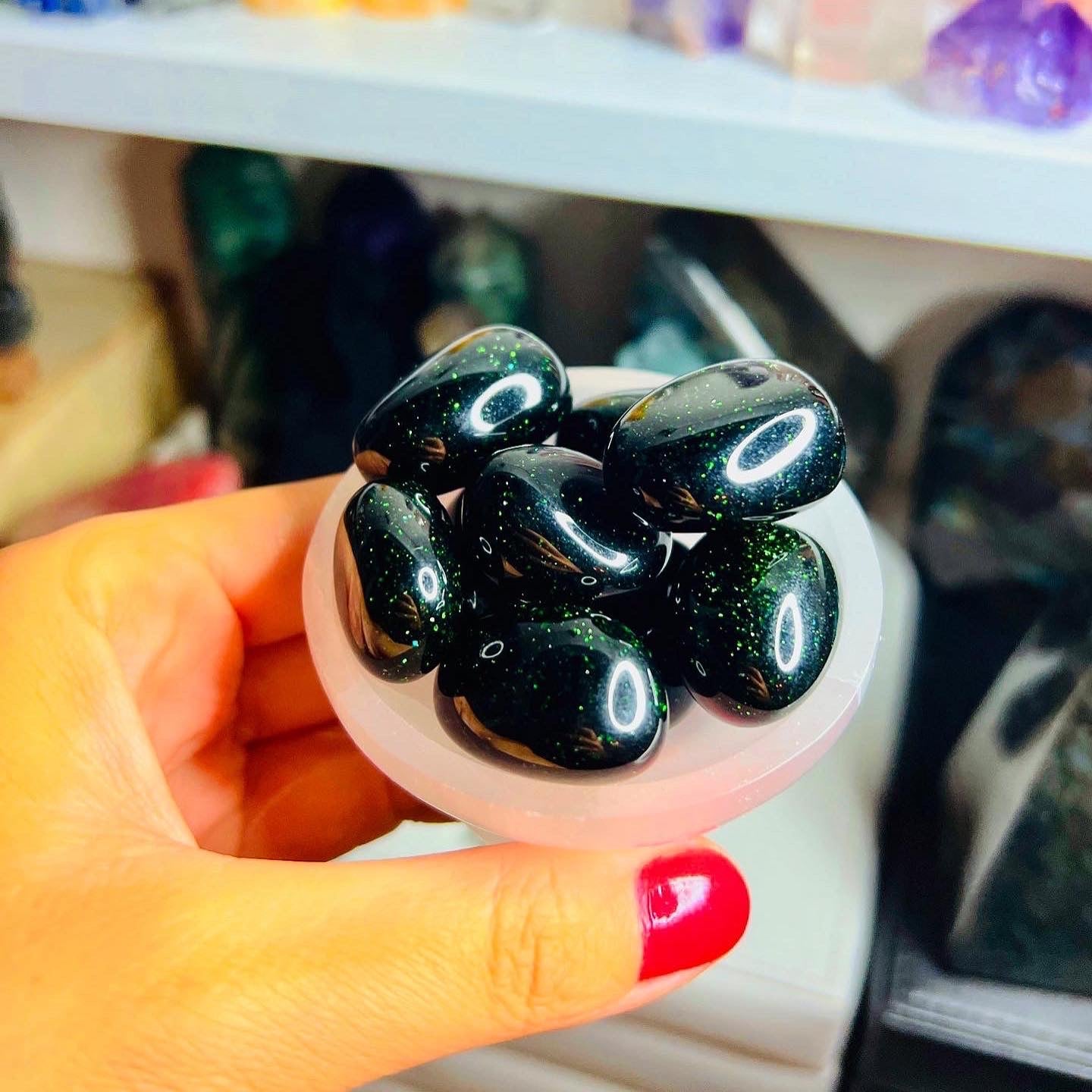 Green Goldstone Tumbles