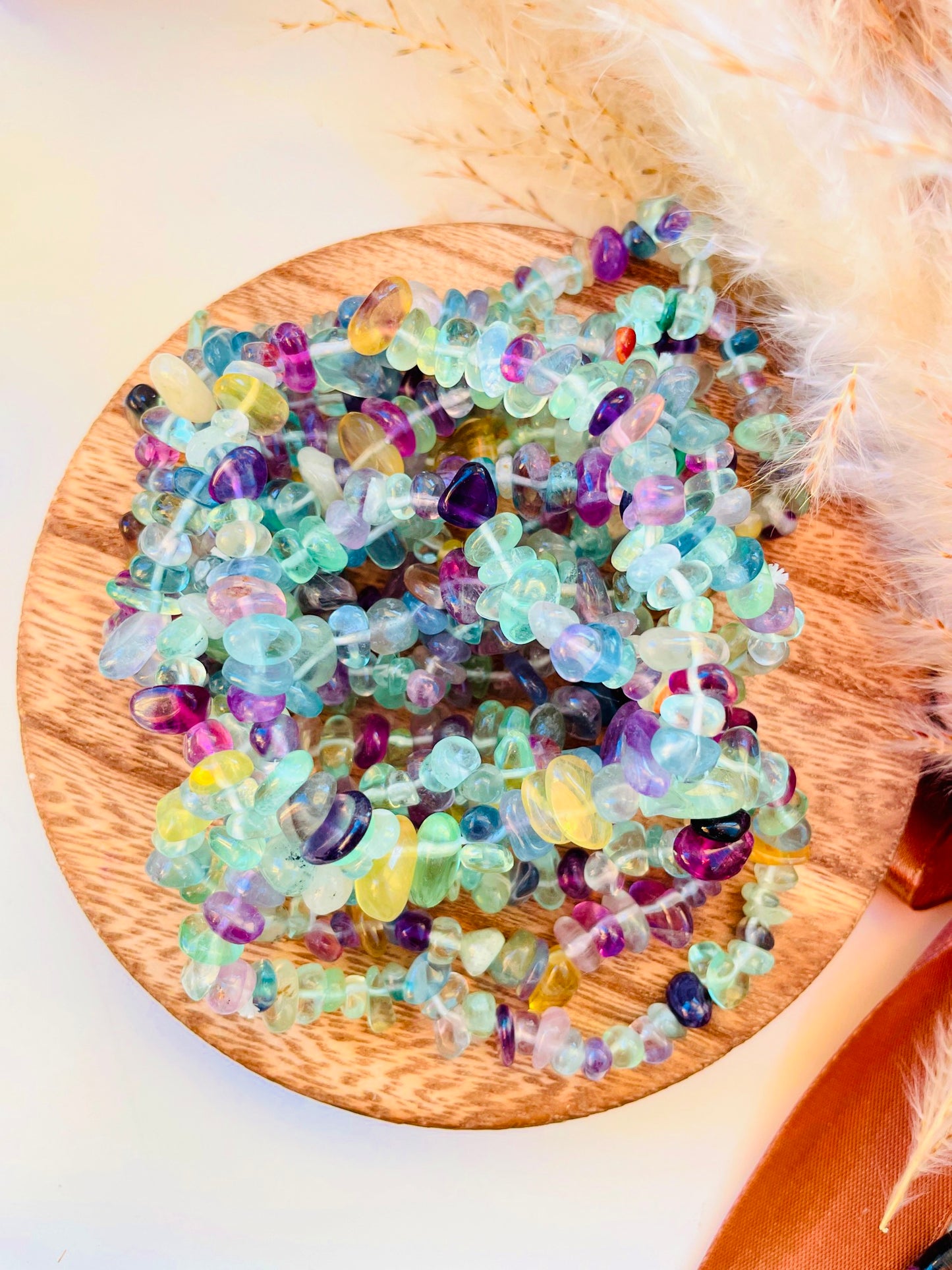 Rainbow Fluorite Jellybean Bracelets ๐