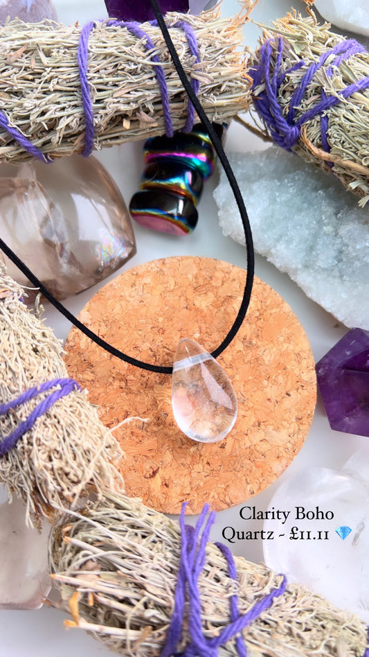 Quartz Boho Tear Pendant