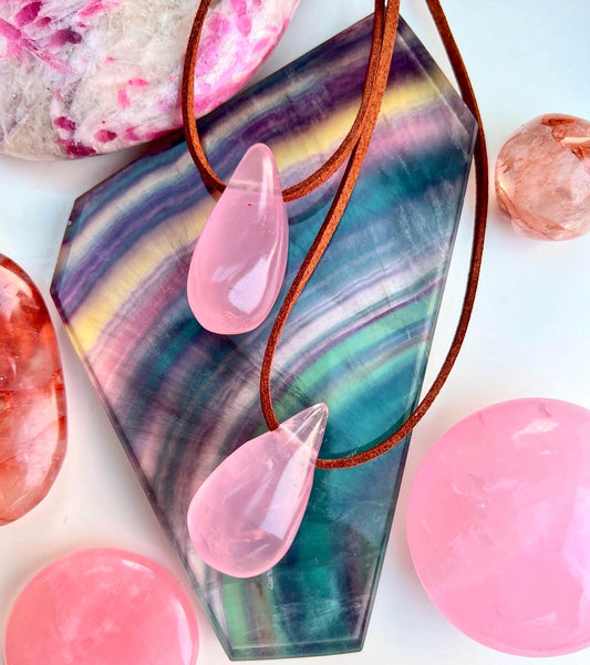 Rose Quartz Love Boho pendants