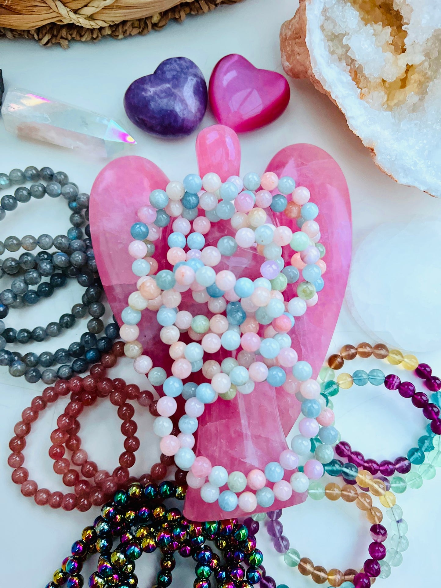 Morganite & Aquamarine Bead Bracelets