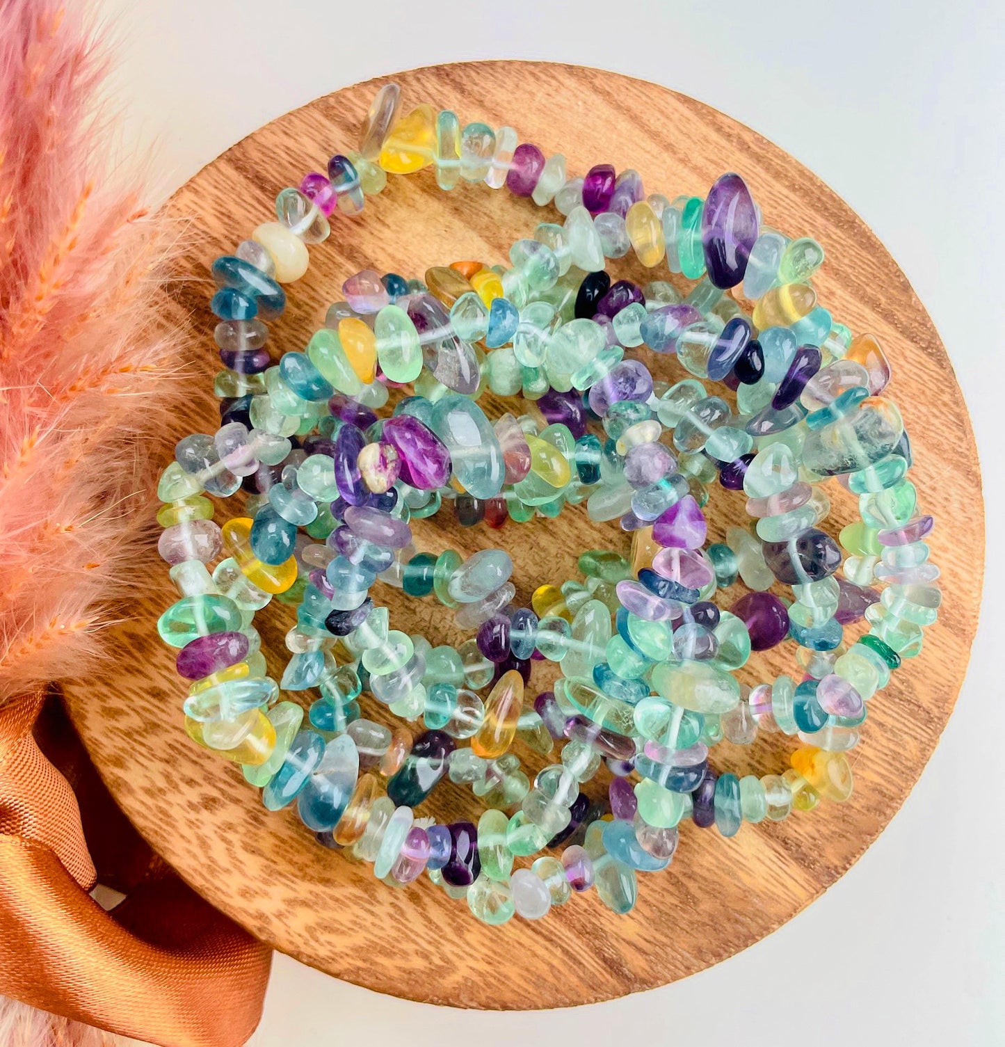 Rainbow Fluorite Jellybean Bracelets ๐