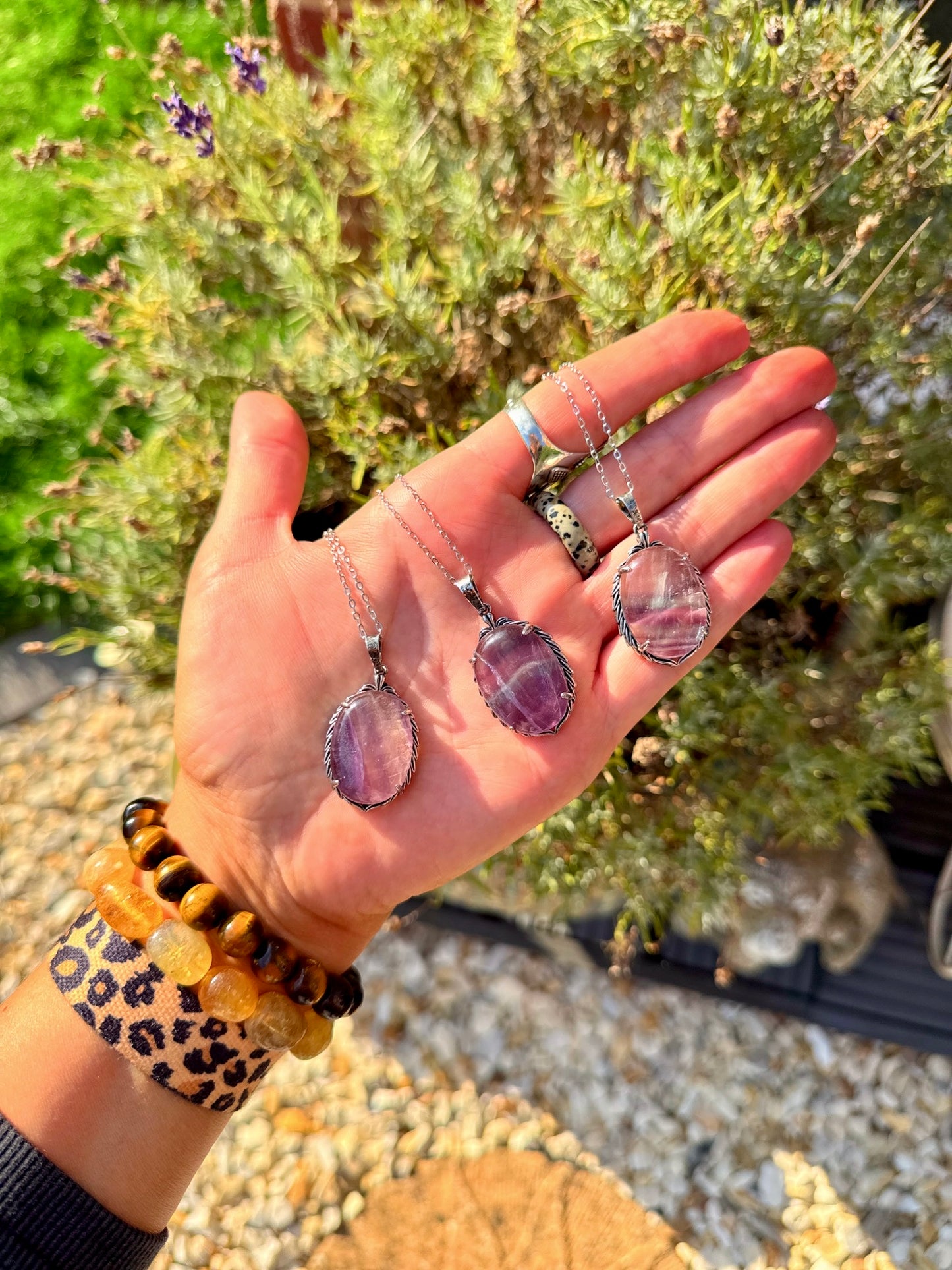 Rainbow Fluorite Crystal Pendant 🌈