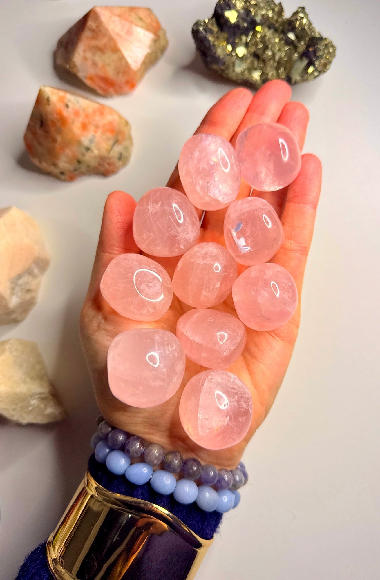 AA-grade Rose Quartz Juicy Stress Balls 🌹💞