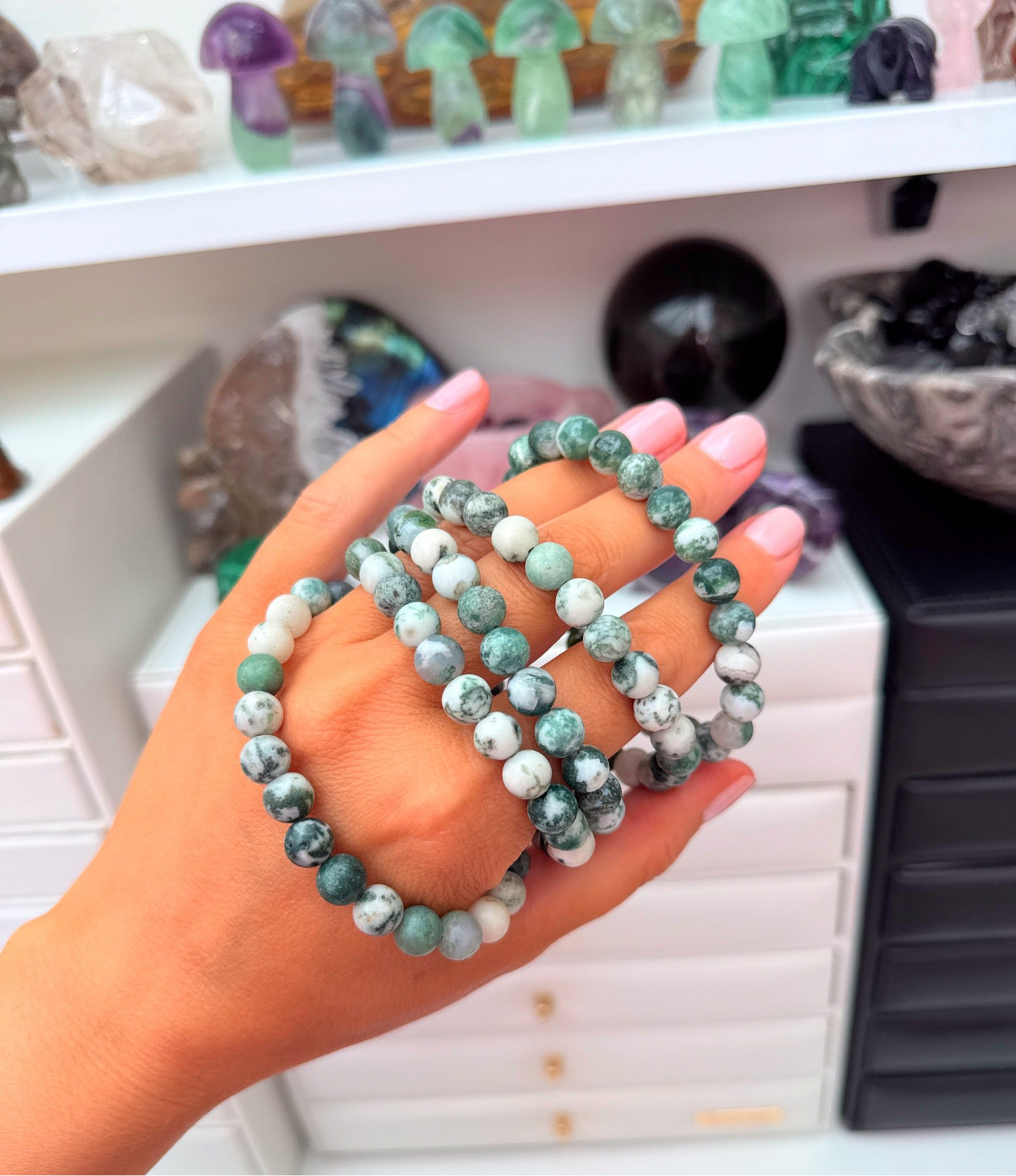Green Moss Agate Bracelets