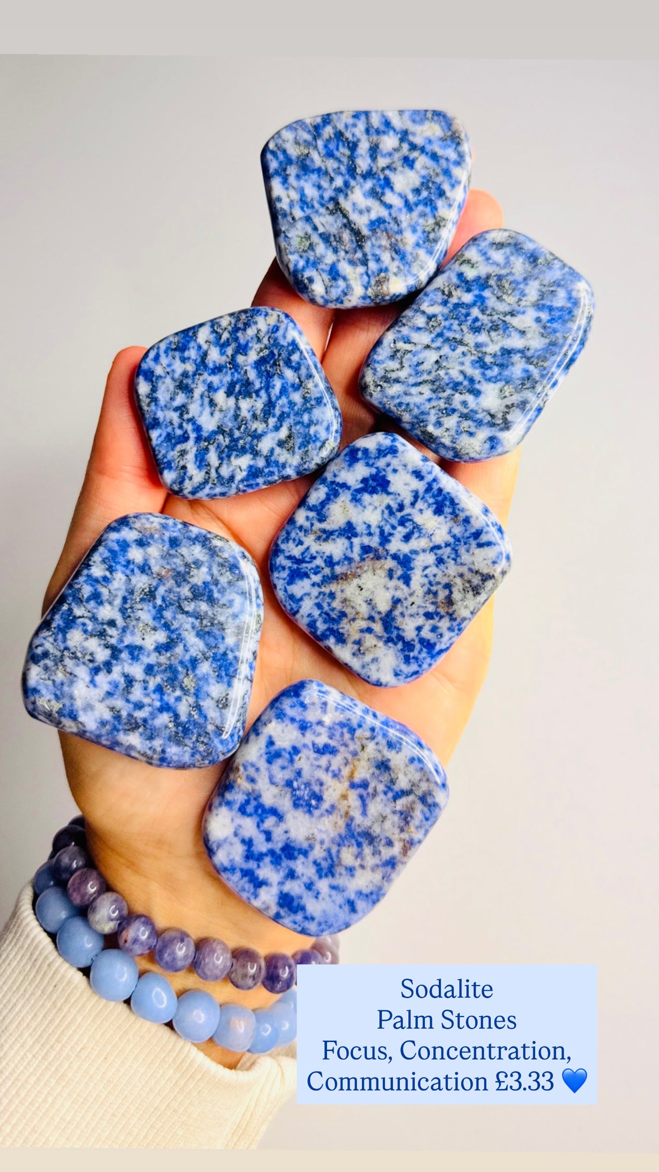 Sodalite Palm Stones💙
