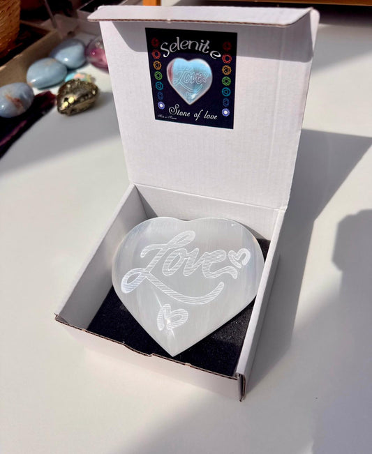 Large Selenite Heart with Gift Box 💝