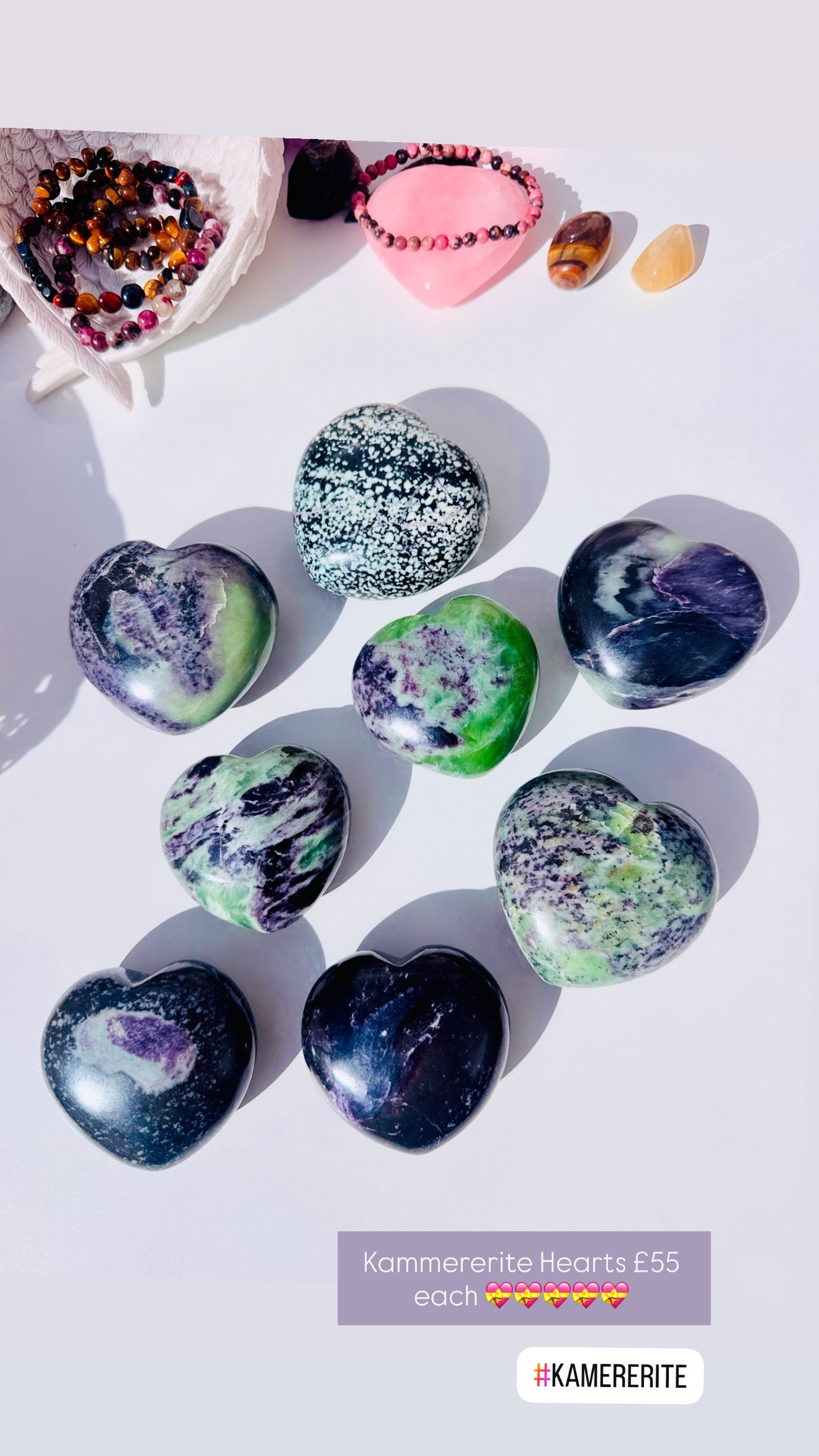 KAMMERERITE PUFF CRYSTAL HEARTS 💚💟🔮