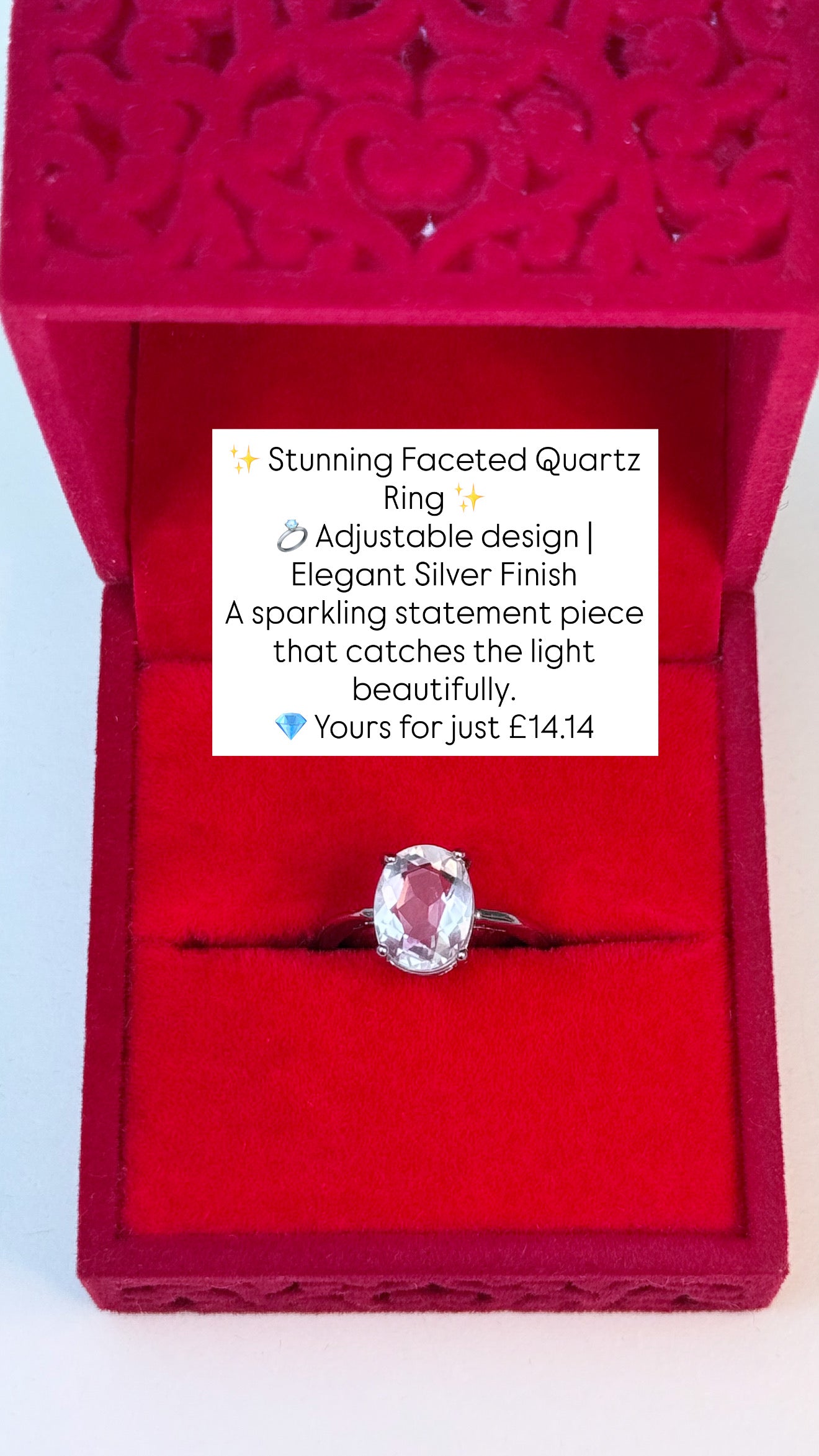 Quartz Faceted Crystal Ring 💍💎