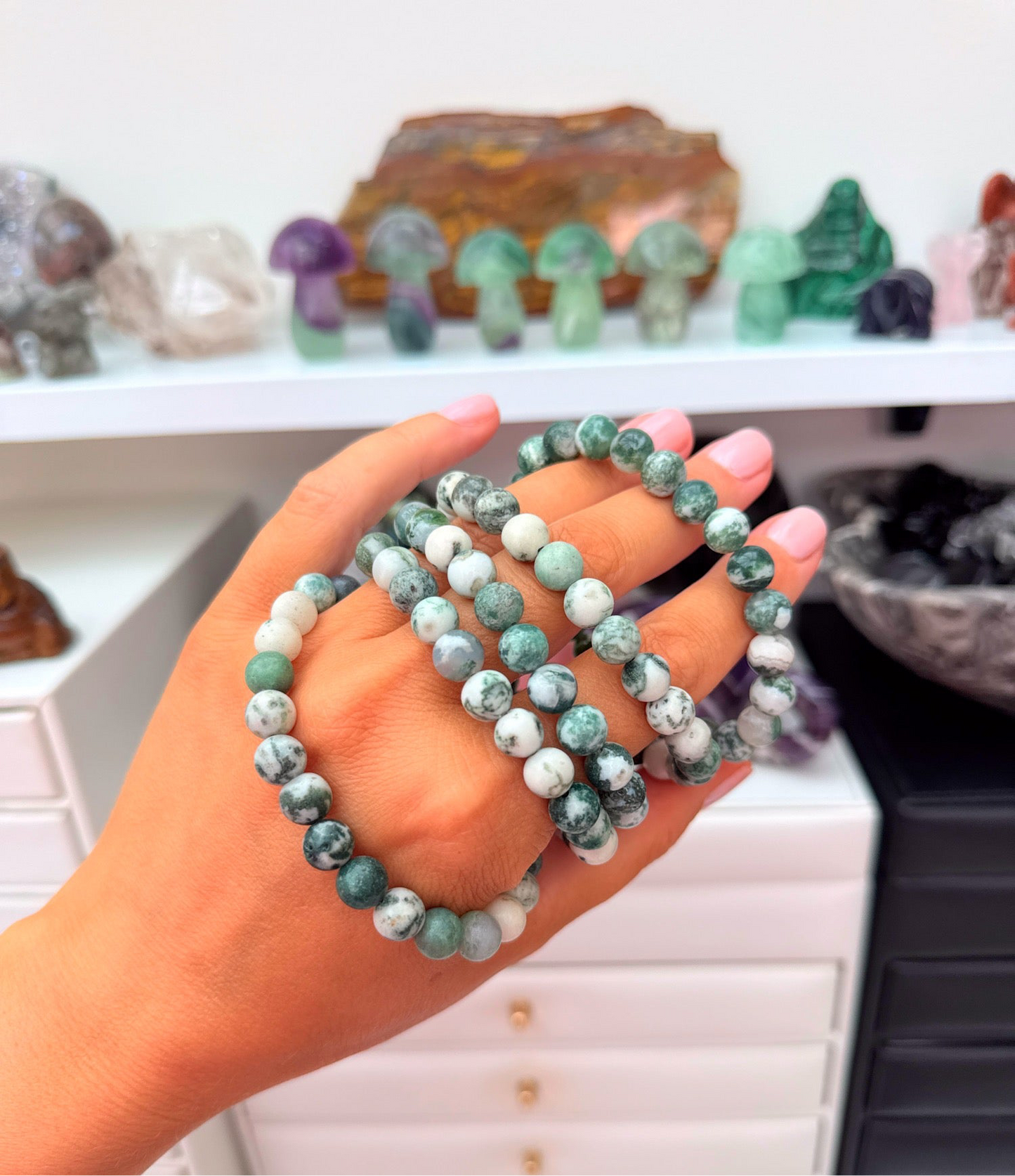 Green Moss Agate Bracelets