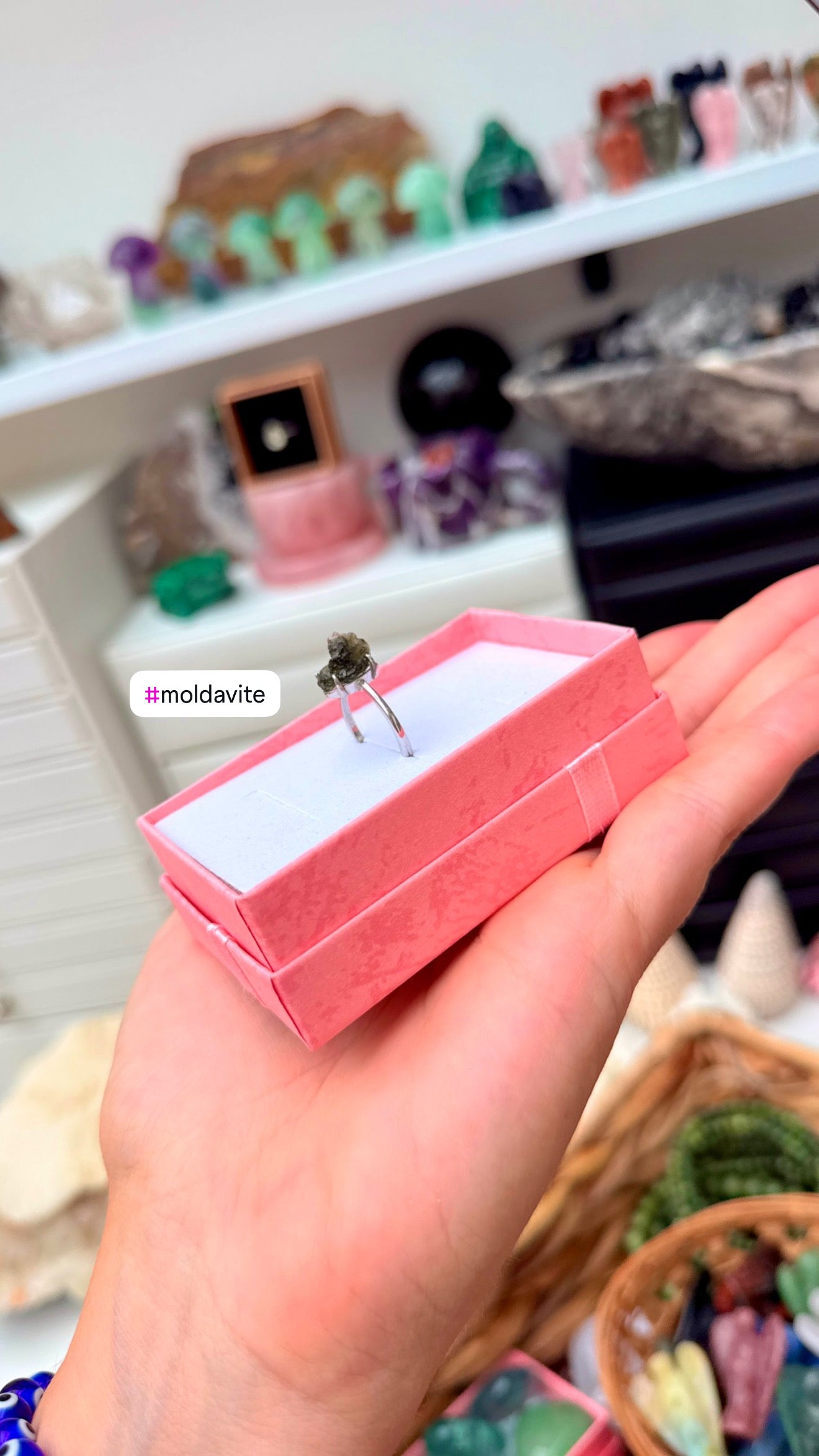 Moldavite Ring – Natural Silver 925 (Adjustable) 🌌💍