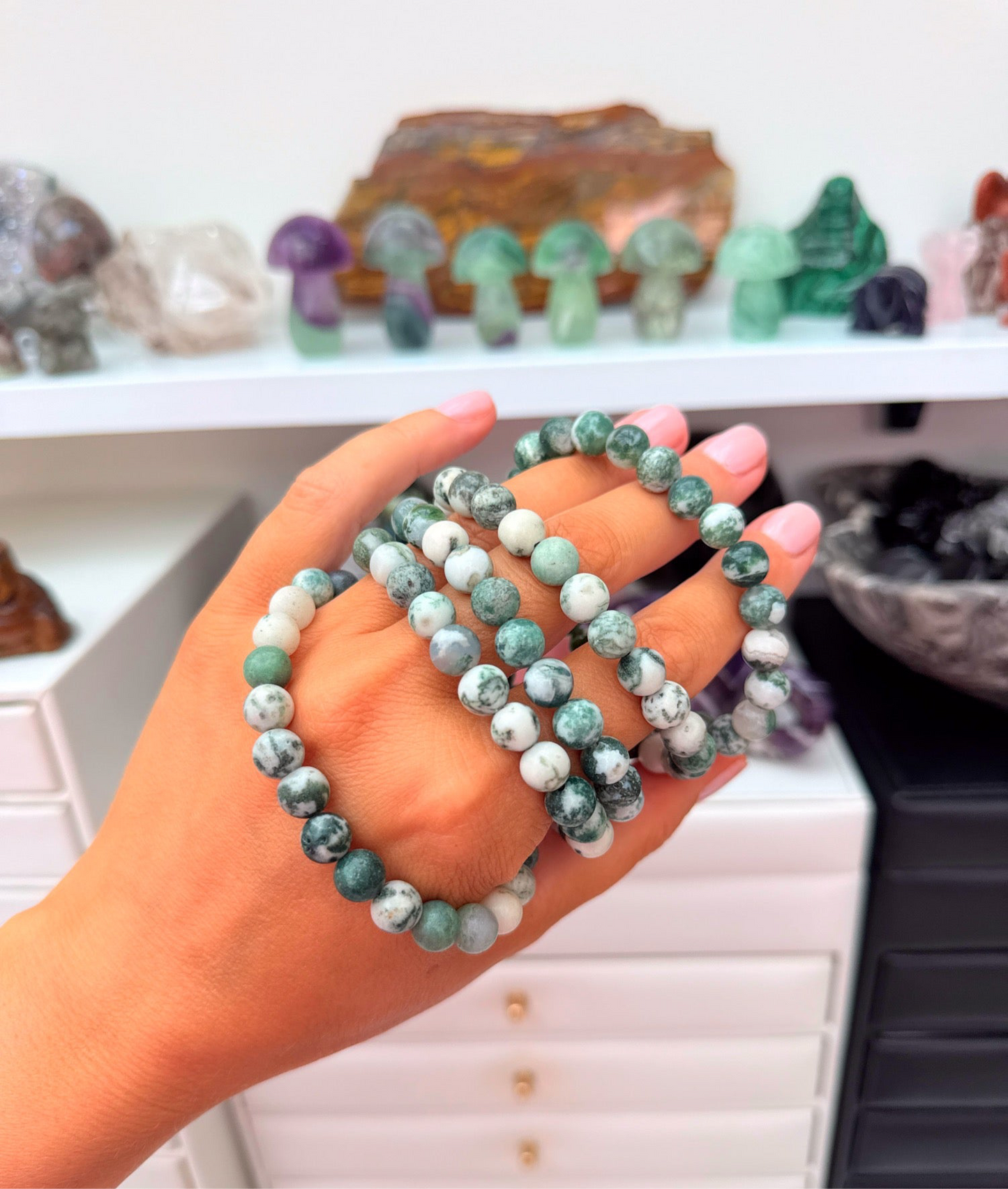 Green Moss Agate Bracelets