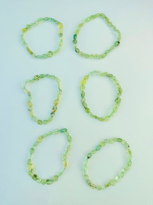 Prehnite with Epidote Freeform Bracelet