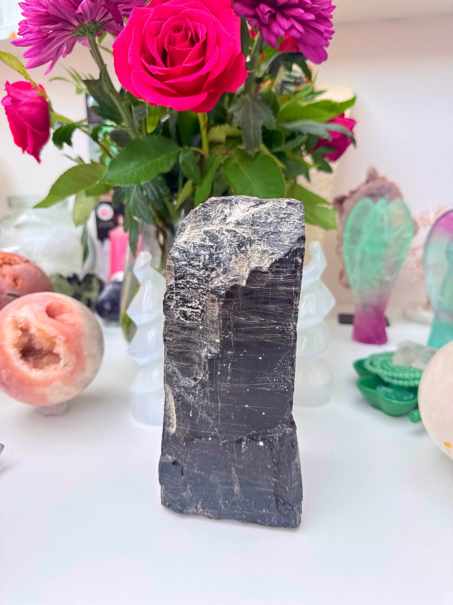 Black Tourmaline Raw Standing Specimen