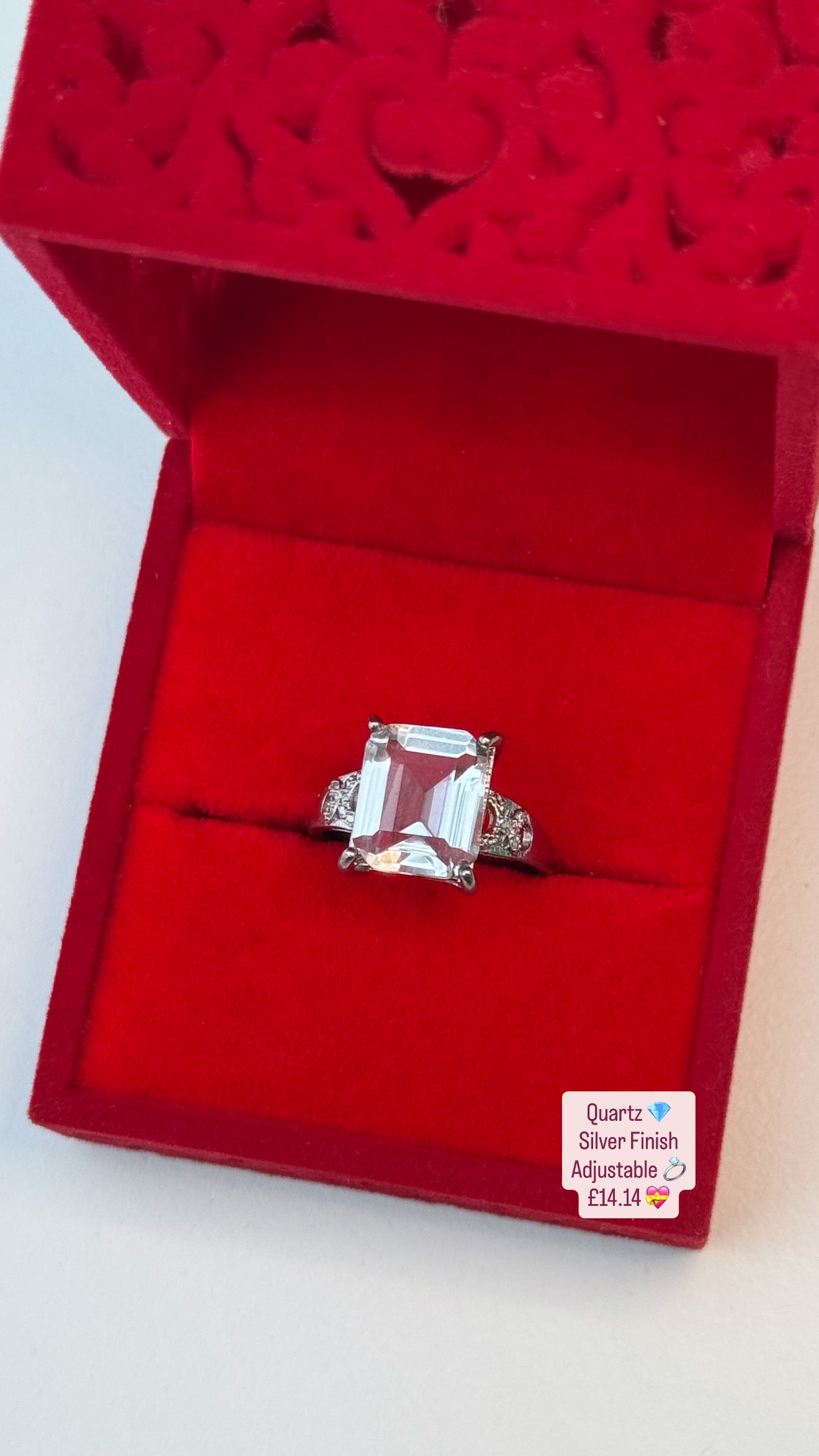 Square Quartz Crystal Ring 💎💍