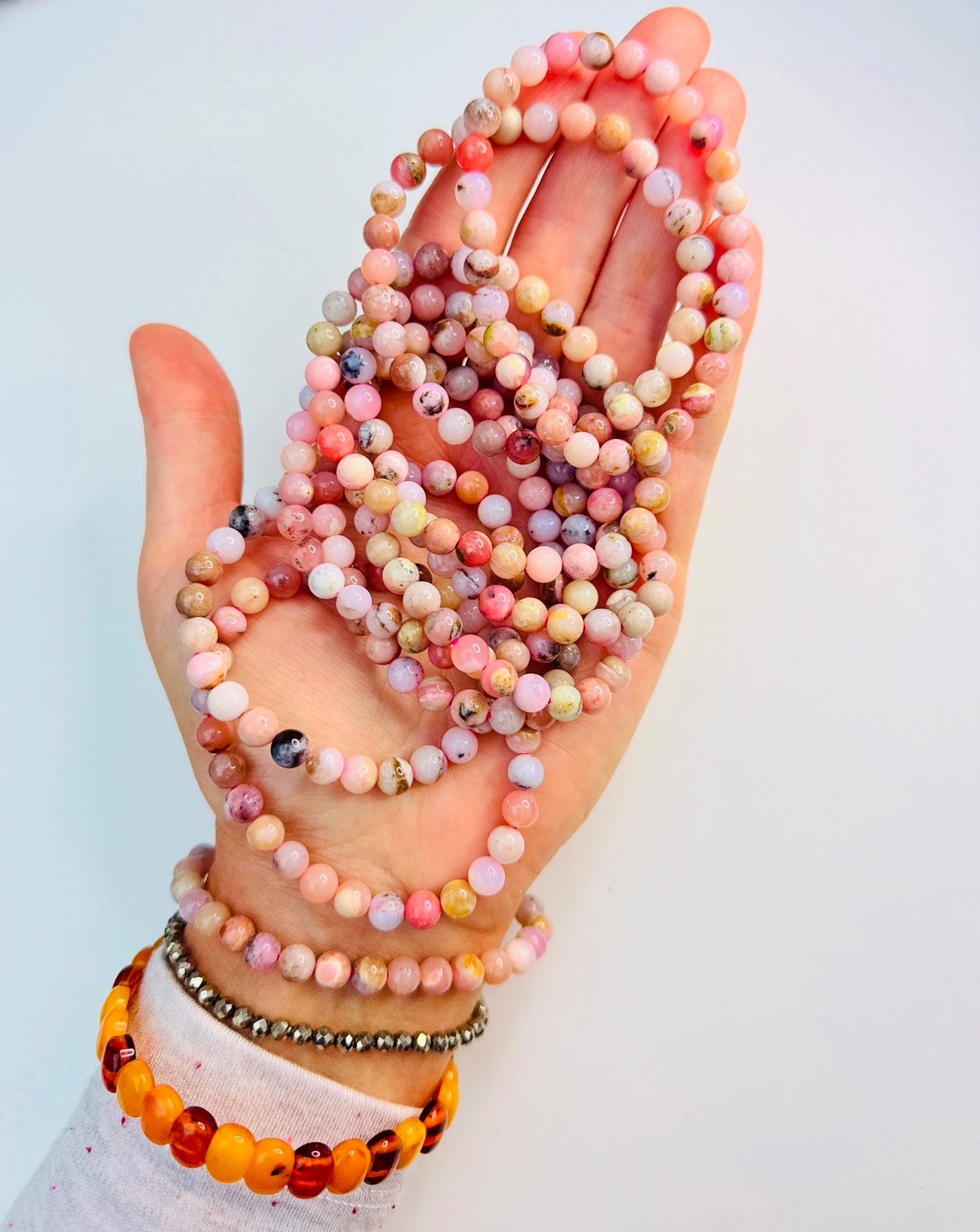 Pink Opal (High Grade) Crystal Bead Bracelets 💗✨