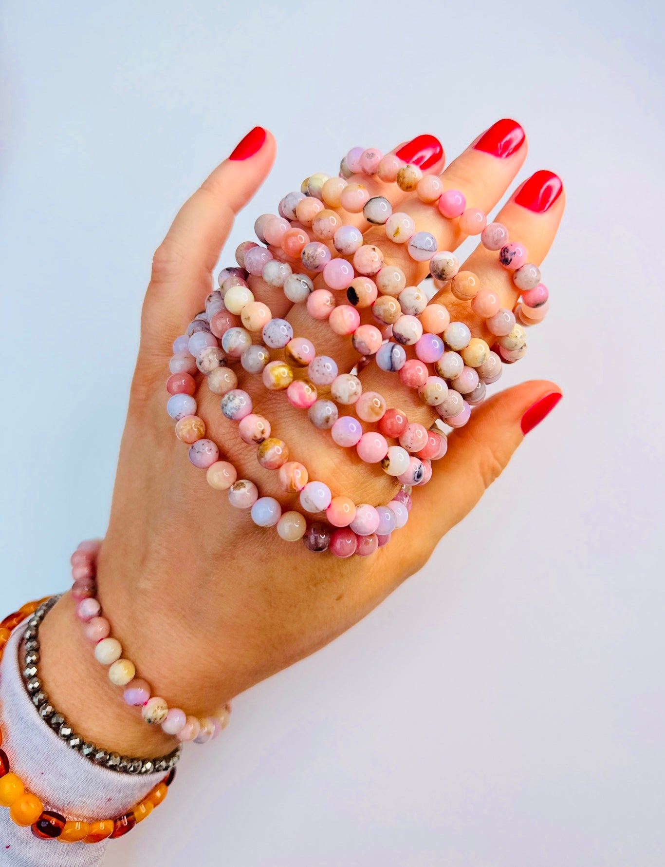 Pink Opal (High Grade) Crystal Bead Bracelets 💗✨