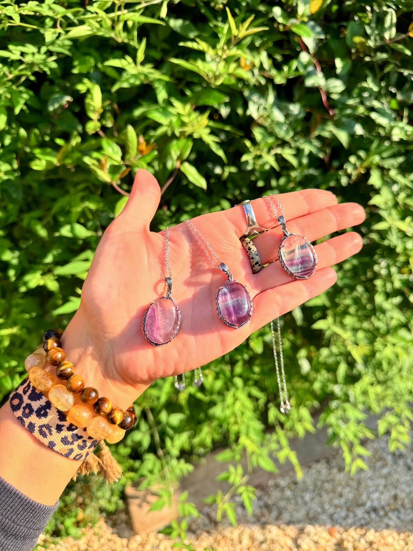 Rainbow Fluorite Crystal Pendant 🌈