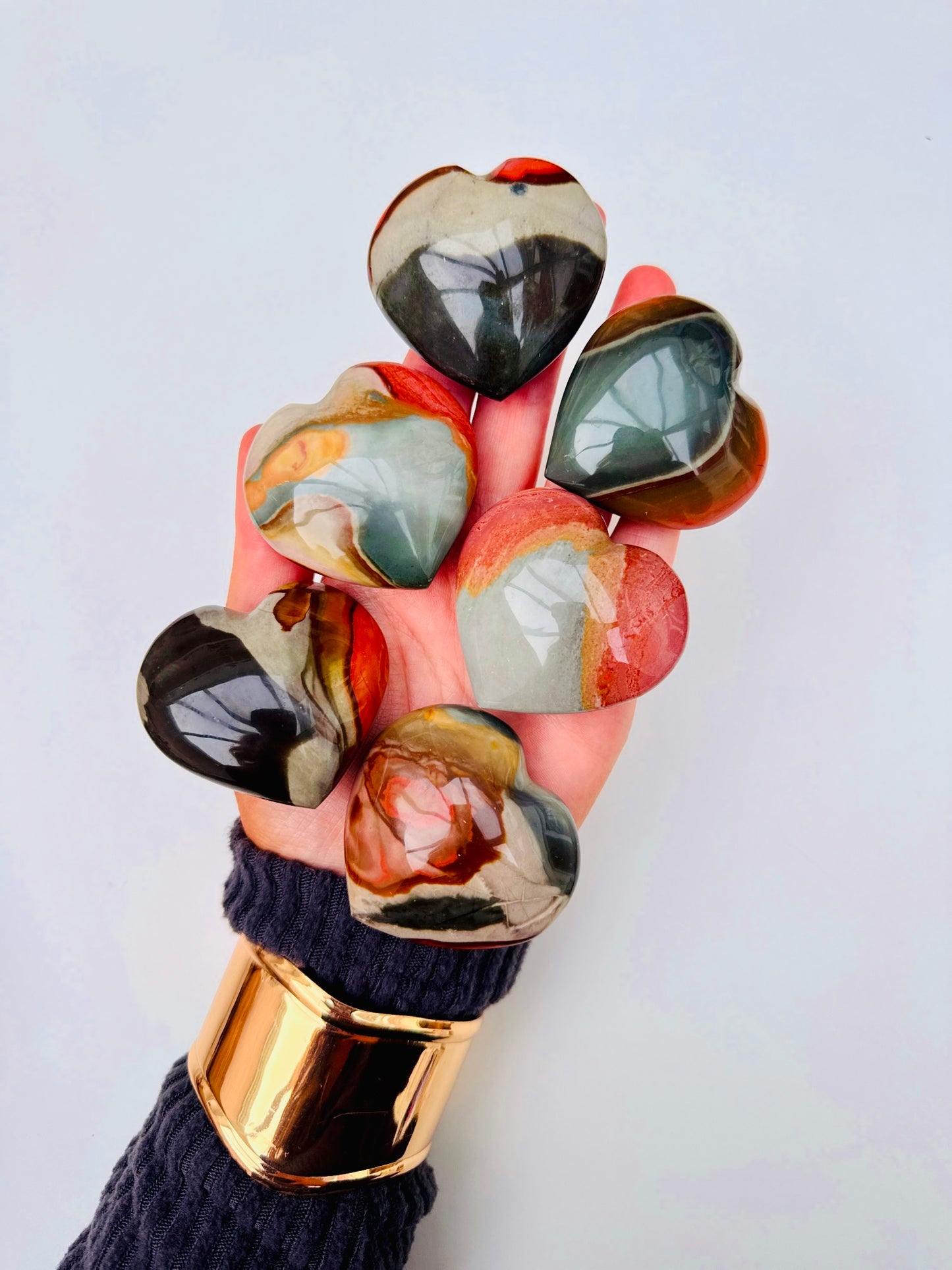 Polychrome Jasper Hearts 🥰