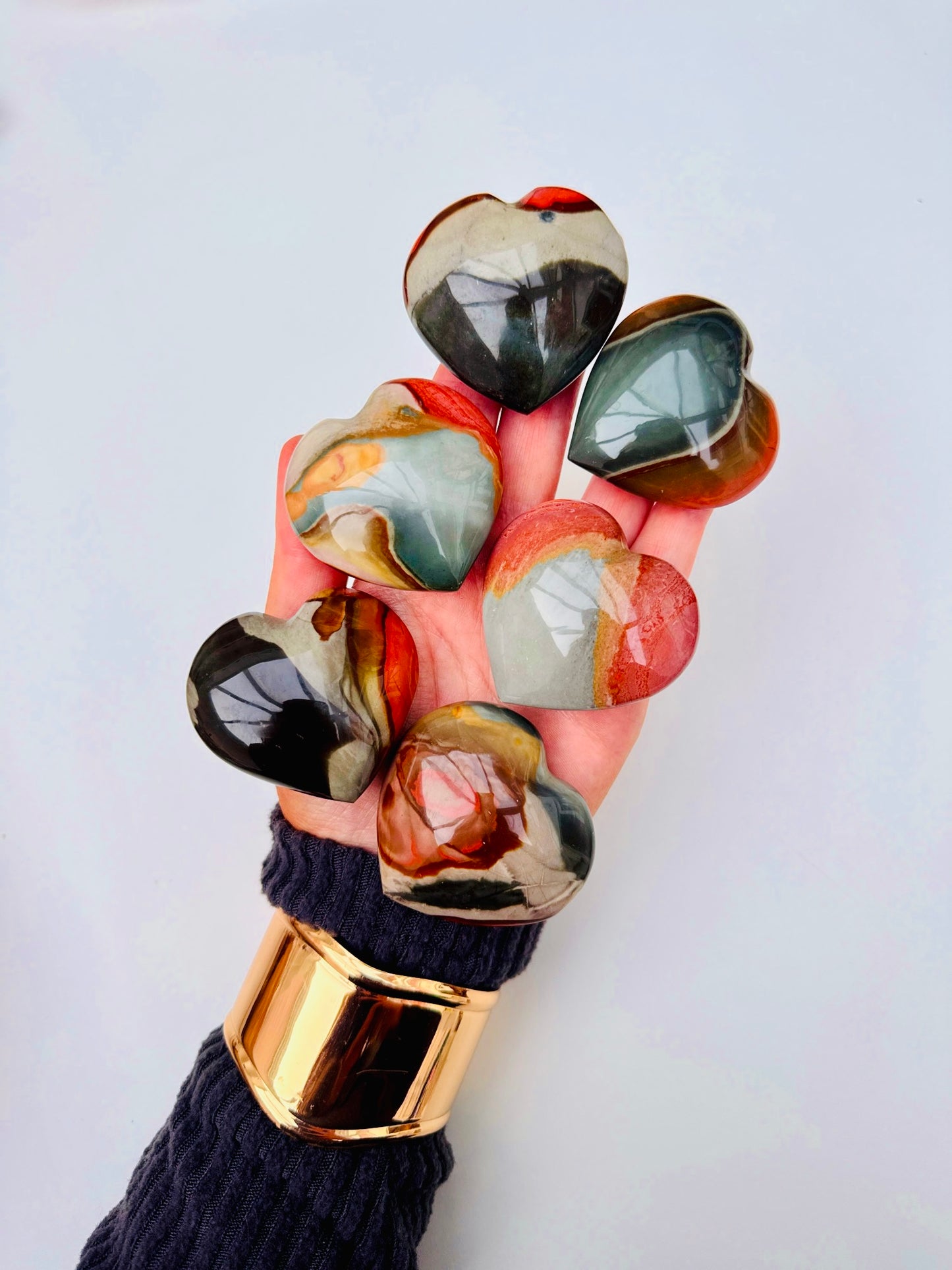 Polychrome Jasper Hearts 🥰