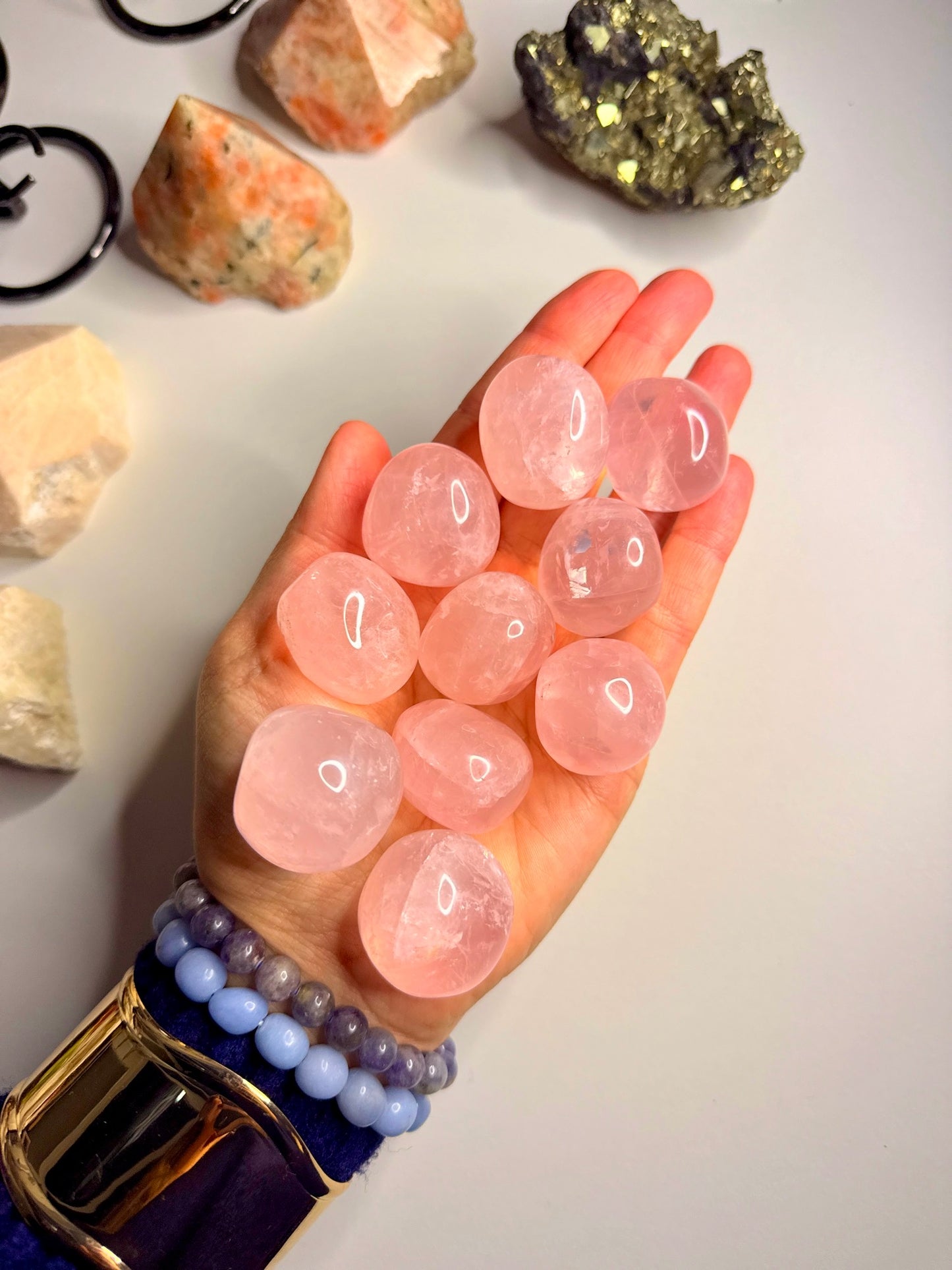 AA-grade Rose Quartz Juicy Stress Balls 🌹💞