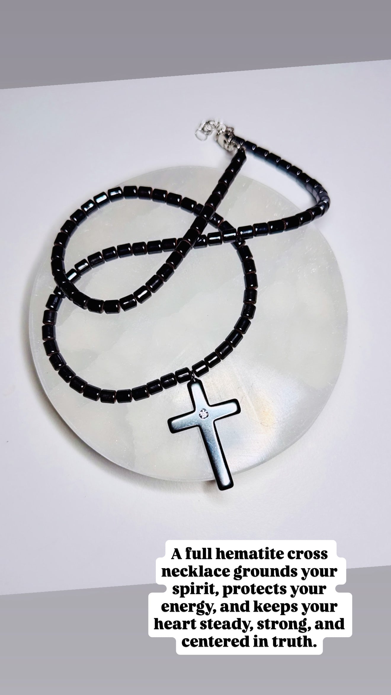 Hematite Cross Necklace