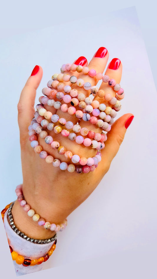 Pink Opal (High Grade) Crystal Bead Bracelets 💗✨