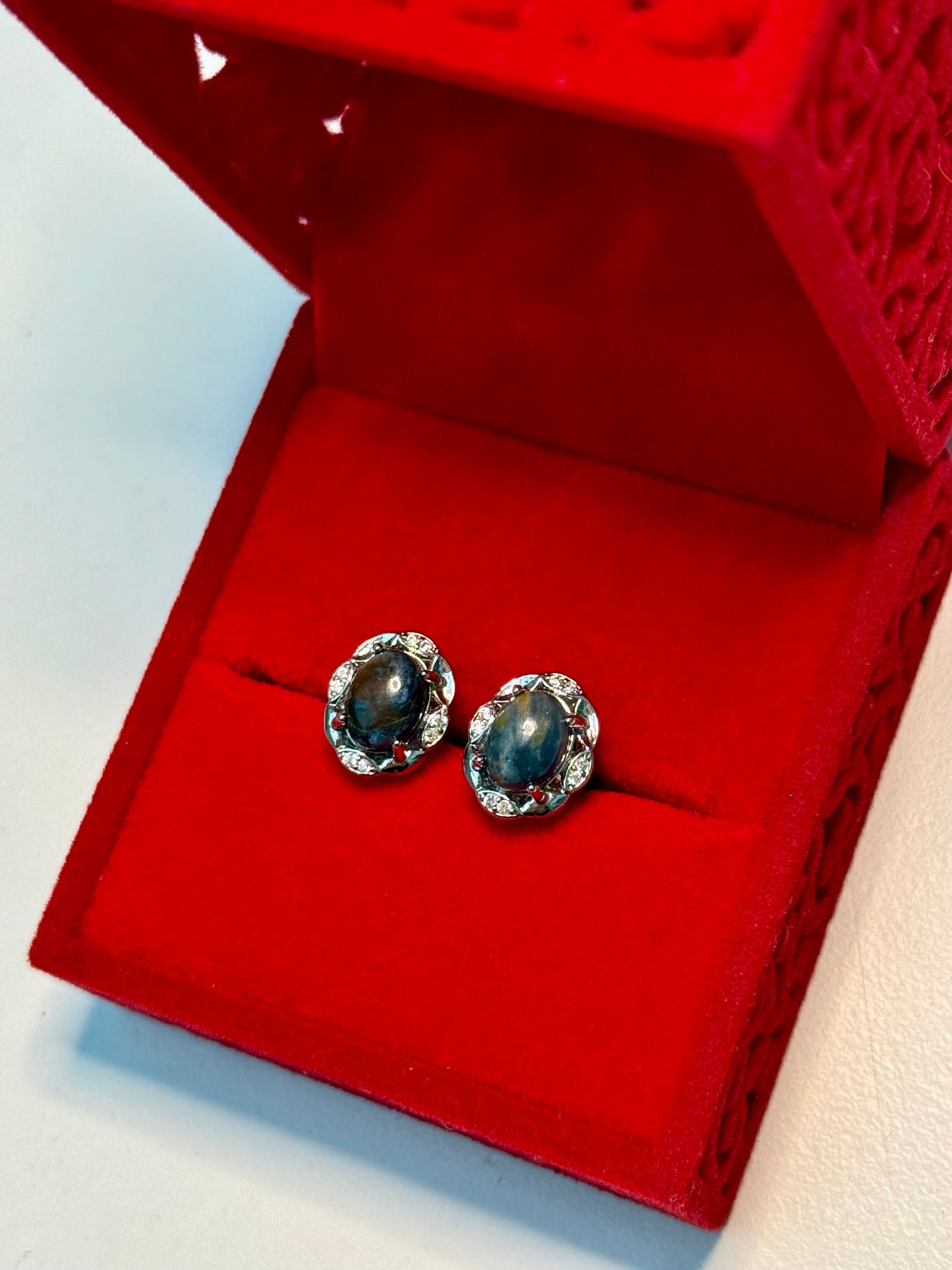 Pietersite Crystal Studs ~ Silver 925 💙