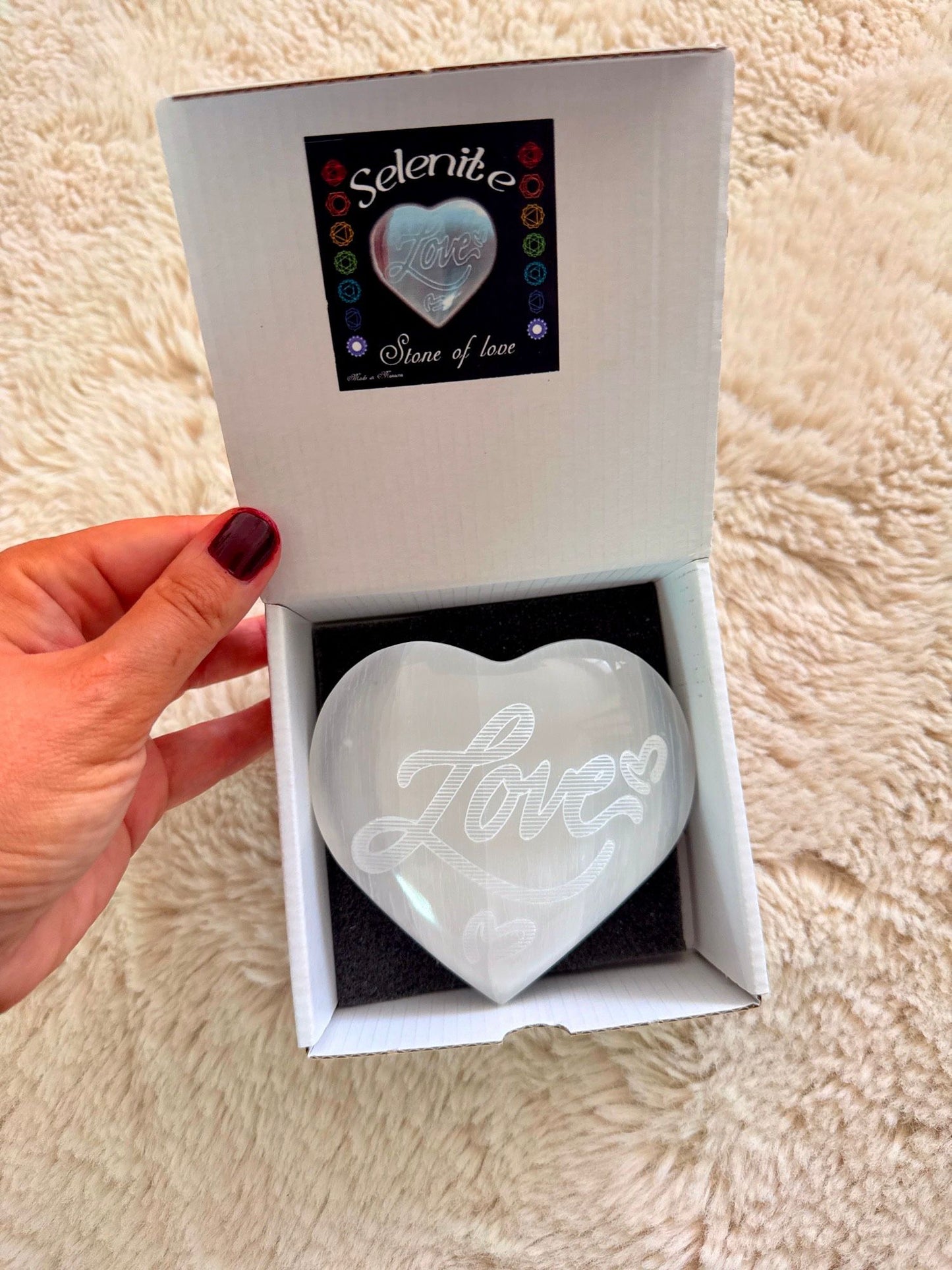 Large Selenite Heart with Gift Box 💝