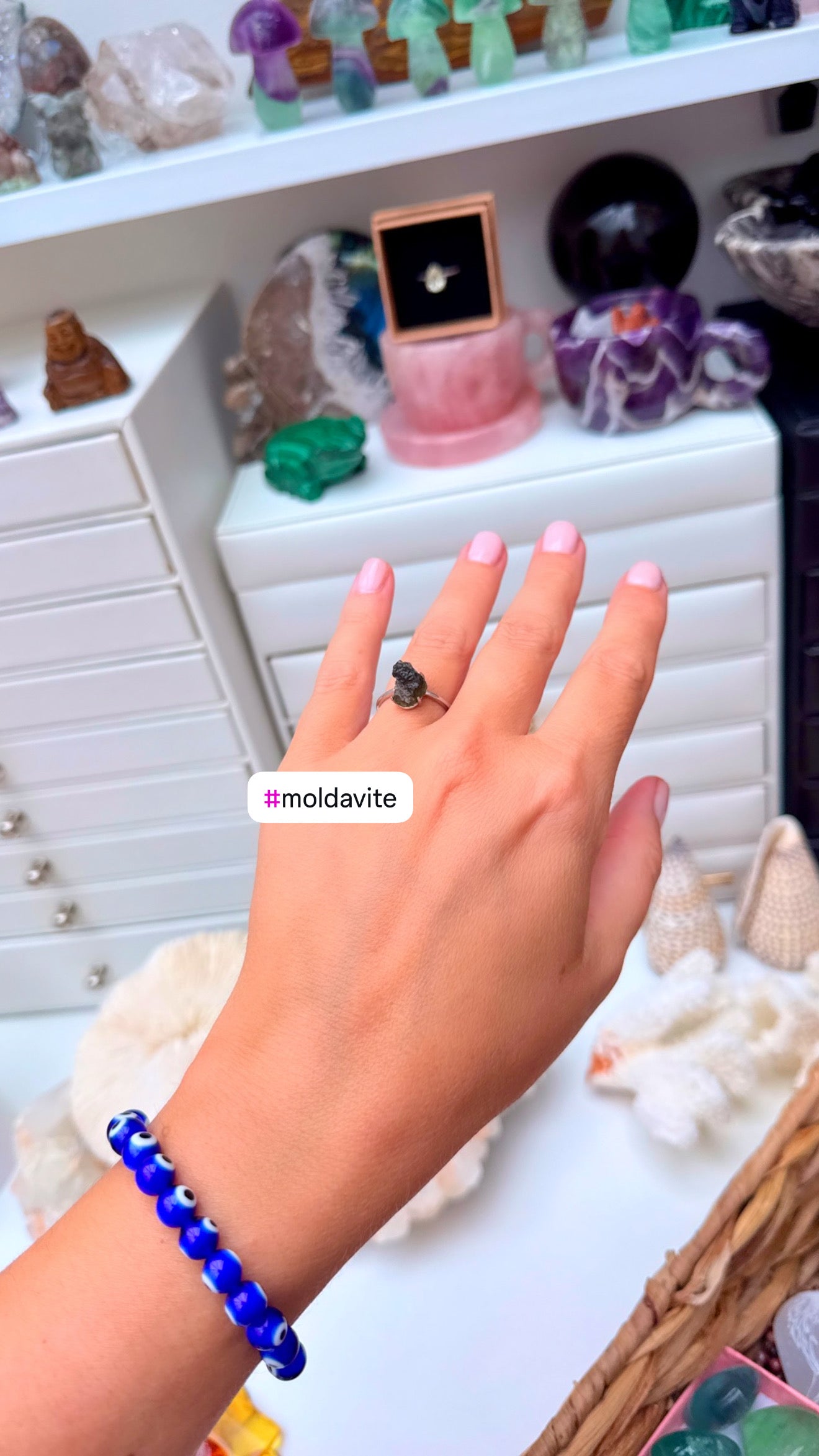 Moldavite Ring – Natural Silver 925 (Adjustable) 🌌💍