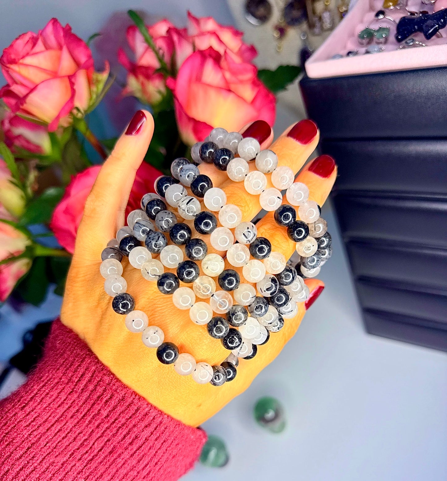 Tourmalated Quartz Power Bead Bracelets