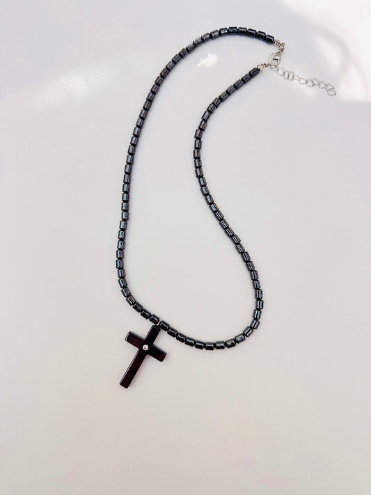 Hematite Cross Necklace