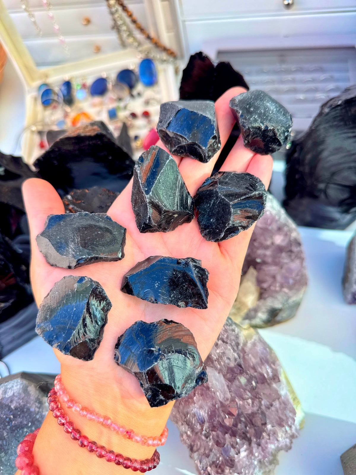Black Obsidian Specimens Raw