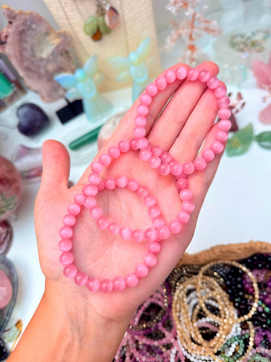 Pink Cats Eye Powerbeads 📿🐈‍⬛💞