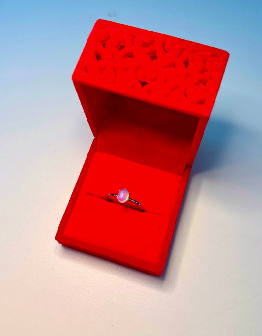 🌙✨ Rainbow Moonstone Adjustable Ring ✨🌙