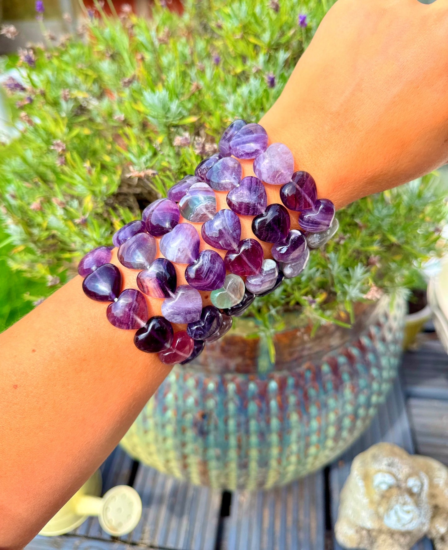 Divine Fluorite Heart Bracelets 🩷💜💚