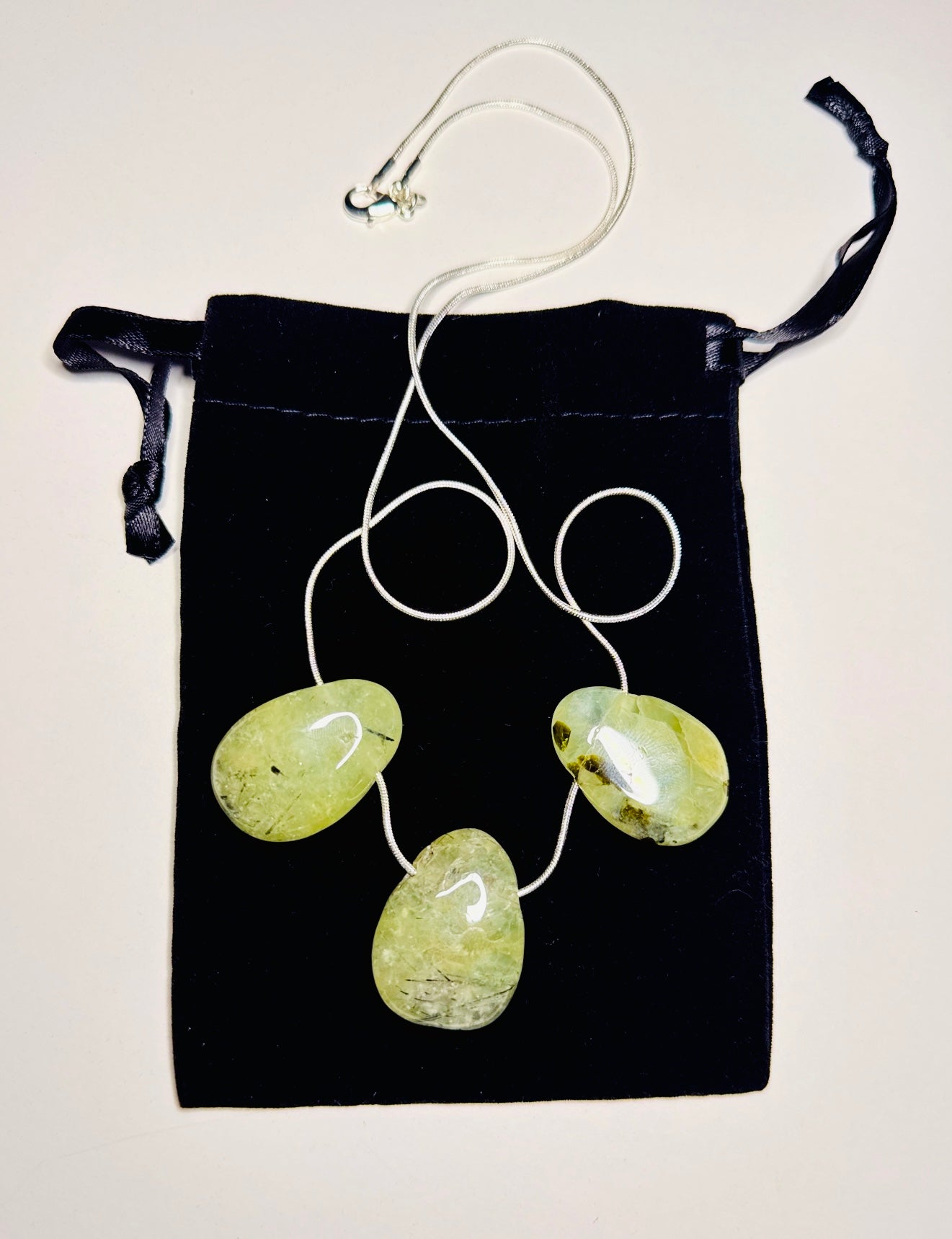 Prenhite with Epidote Crystal Pendant on Silver 925 💝