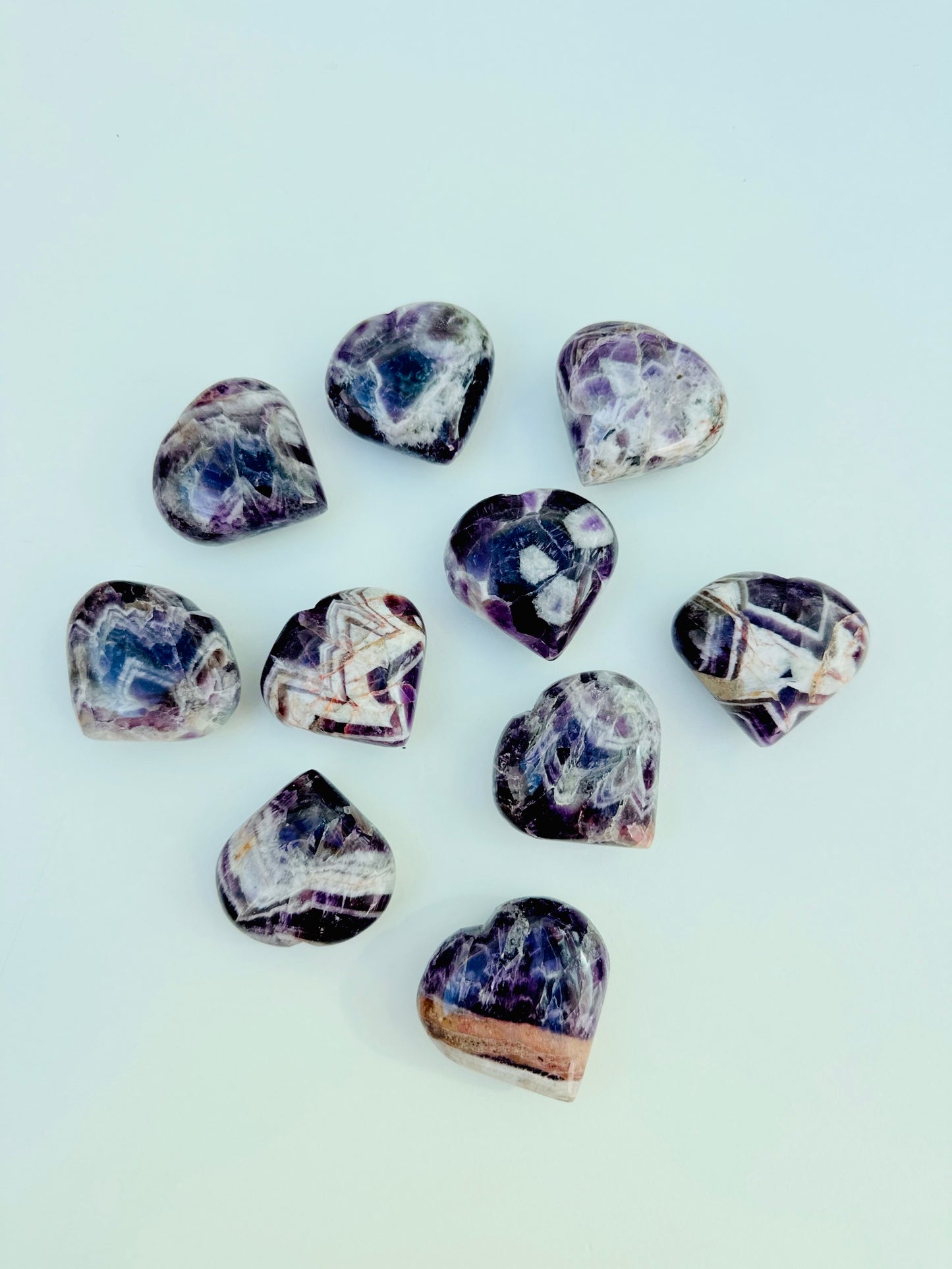 Chevron Amethyst Hearts