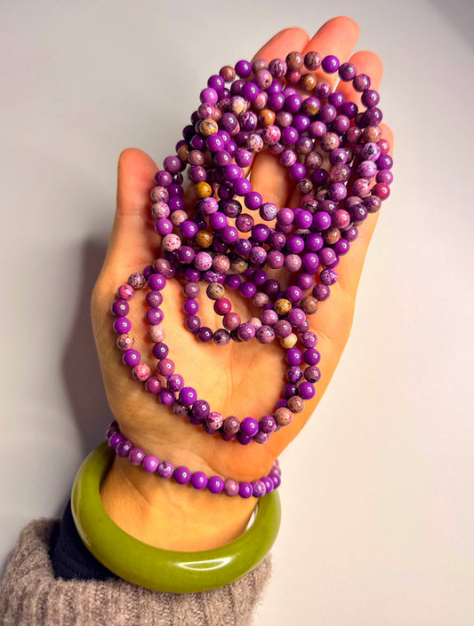 Phosphosiderite Crystal Bead Bracelet