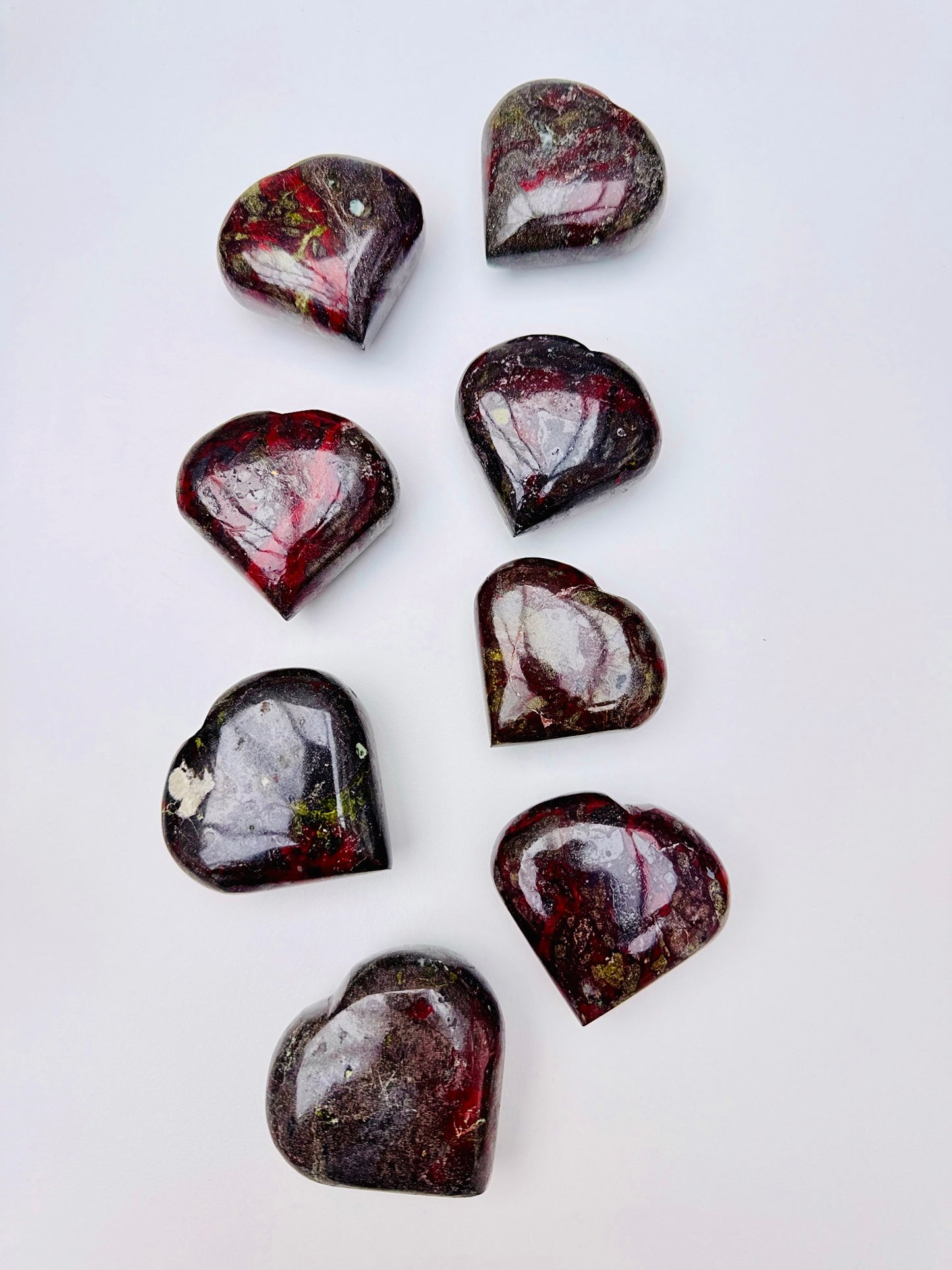 Dragon’s Blood Jasper Hearts