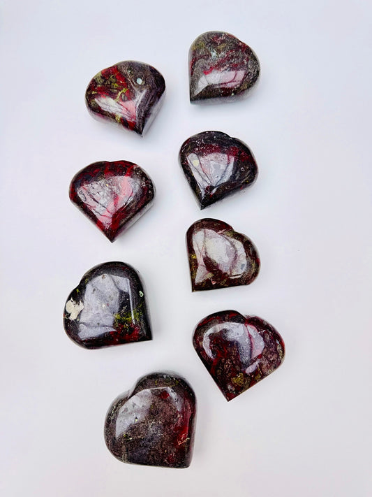 Dragon’s Blood Jasper Hearts