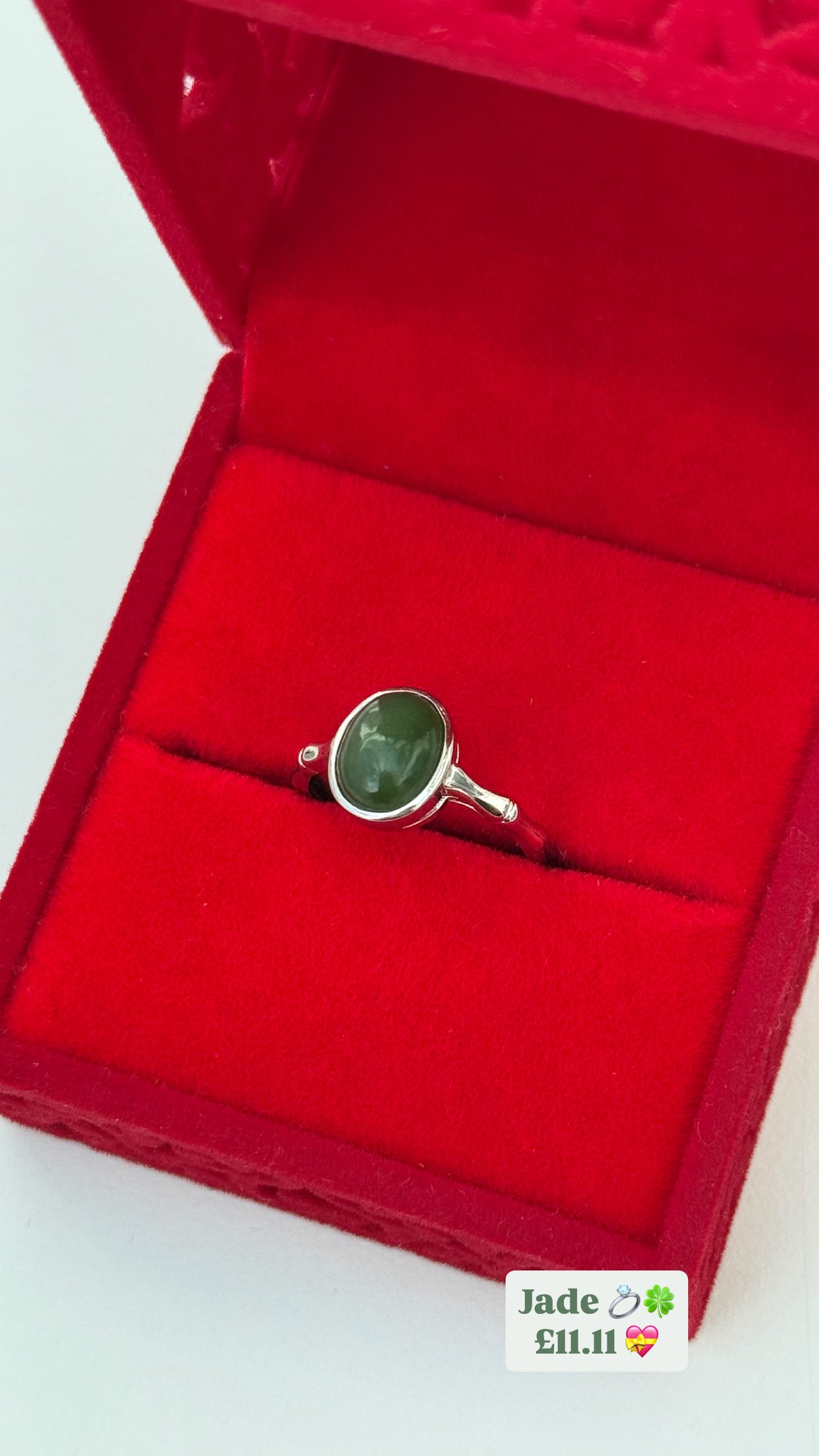 Jade Crystal Ring 🍀💍