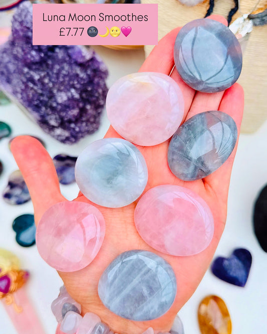 Luna Moon Quartz Crystal Smooth Stones 🌸🌷🌚🌝