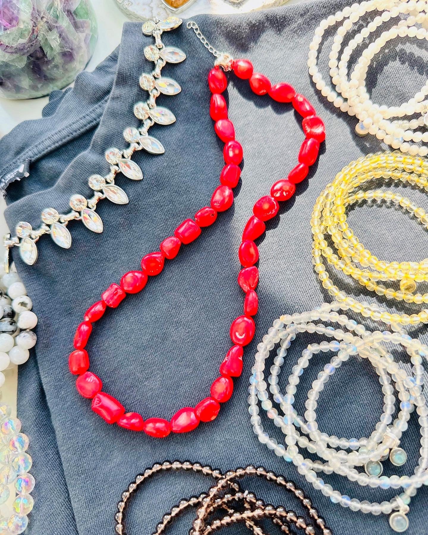 Red Bamboo Coral Necklace ❤️📿